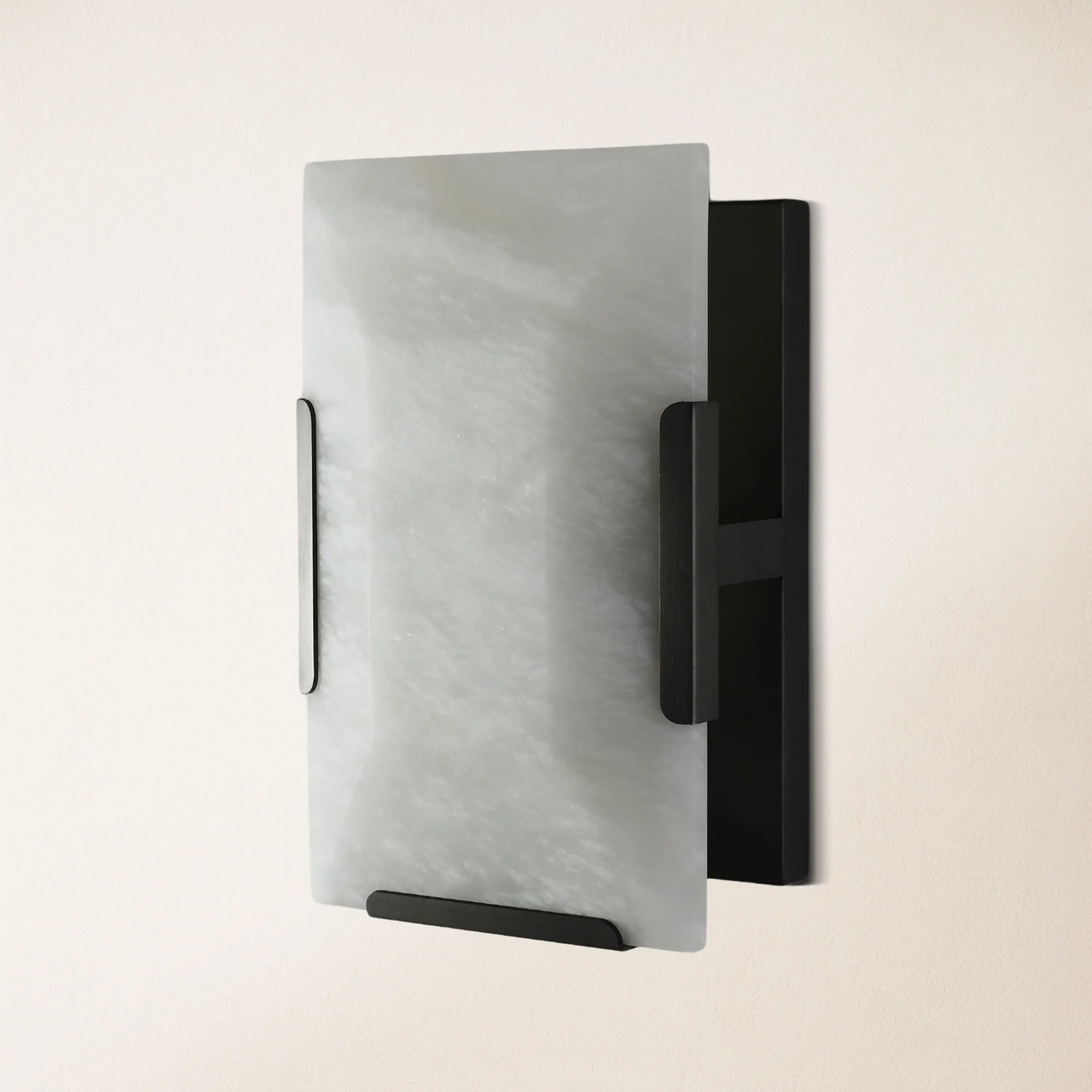 Maris Alabaster Wall Sconce 10"H#Finish_Black