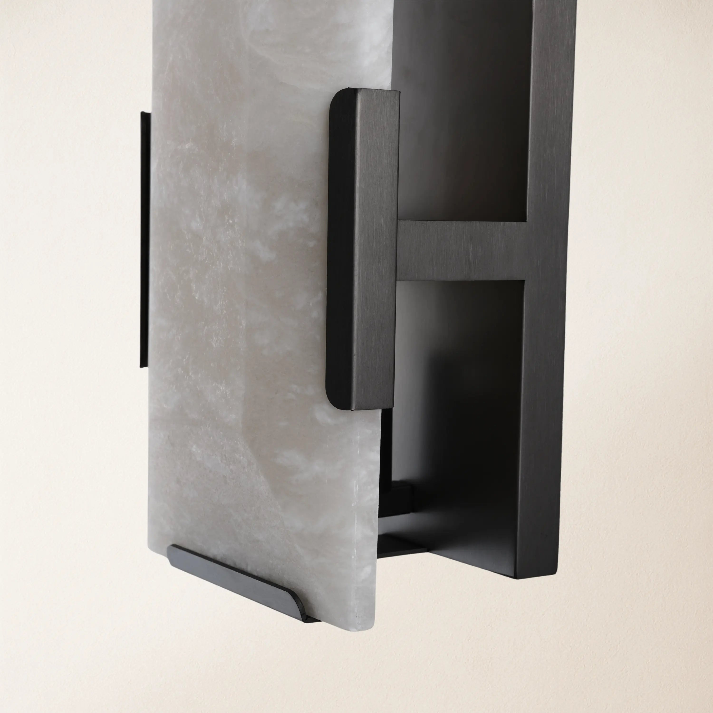 Maris Alabaster Wall Sconce 10"H#Finish_Black