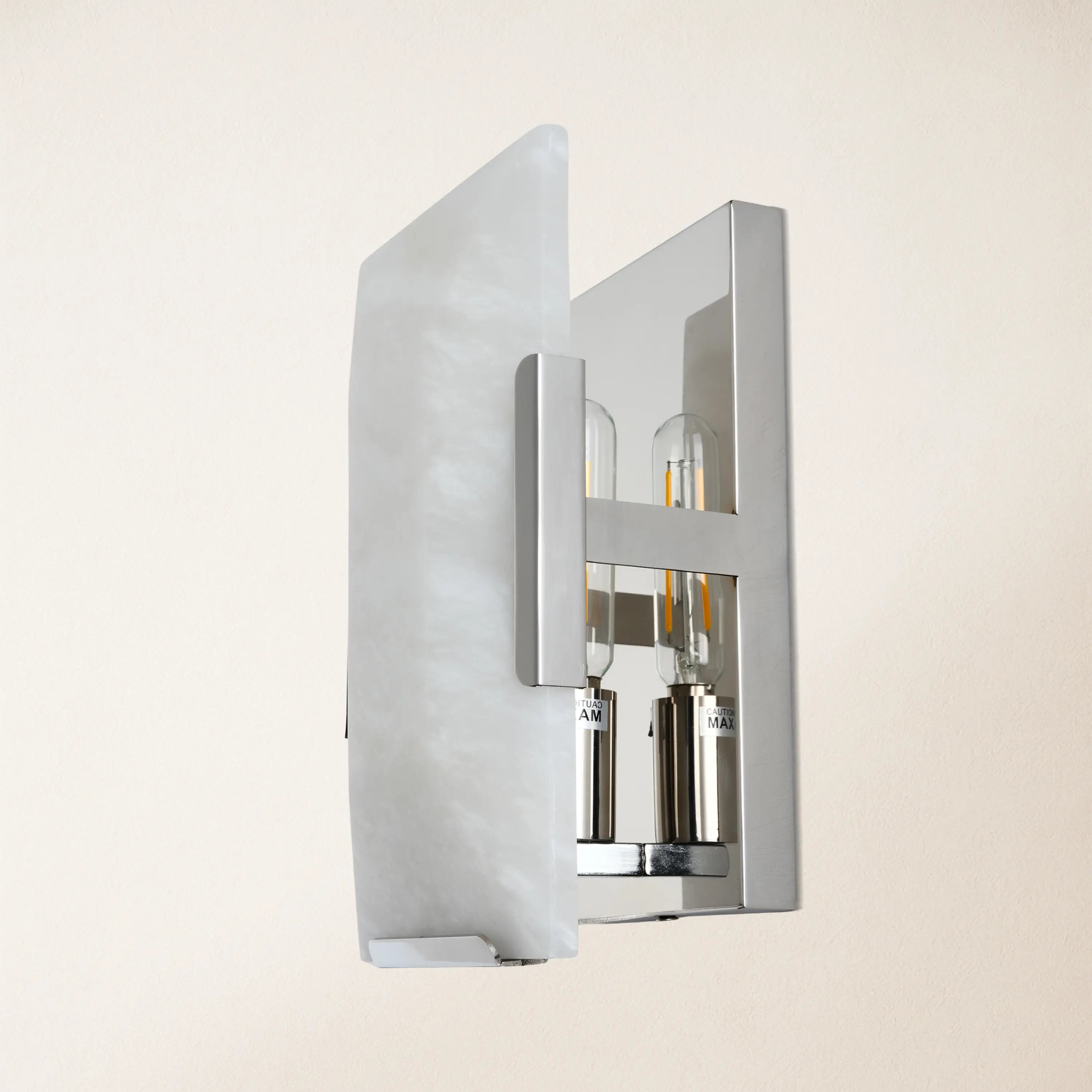 Maris Alabaster Wall Sconce 10"H#Finish_Slver