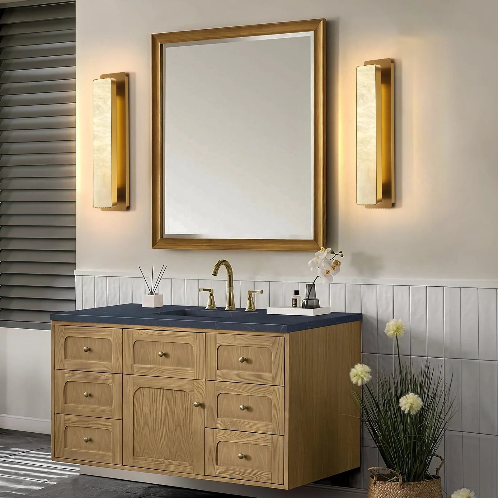 Mintreux Alabaster Wall Sconces 20"H#Finish_Gold