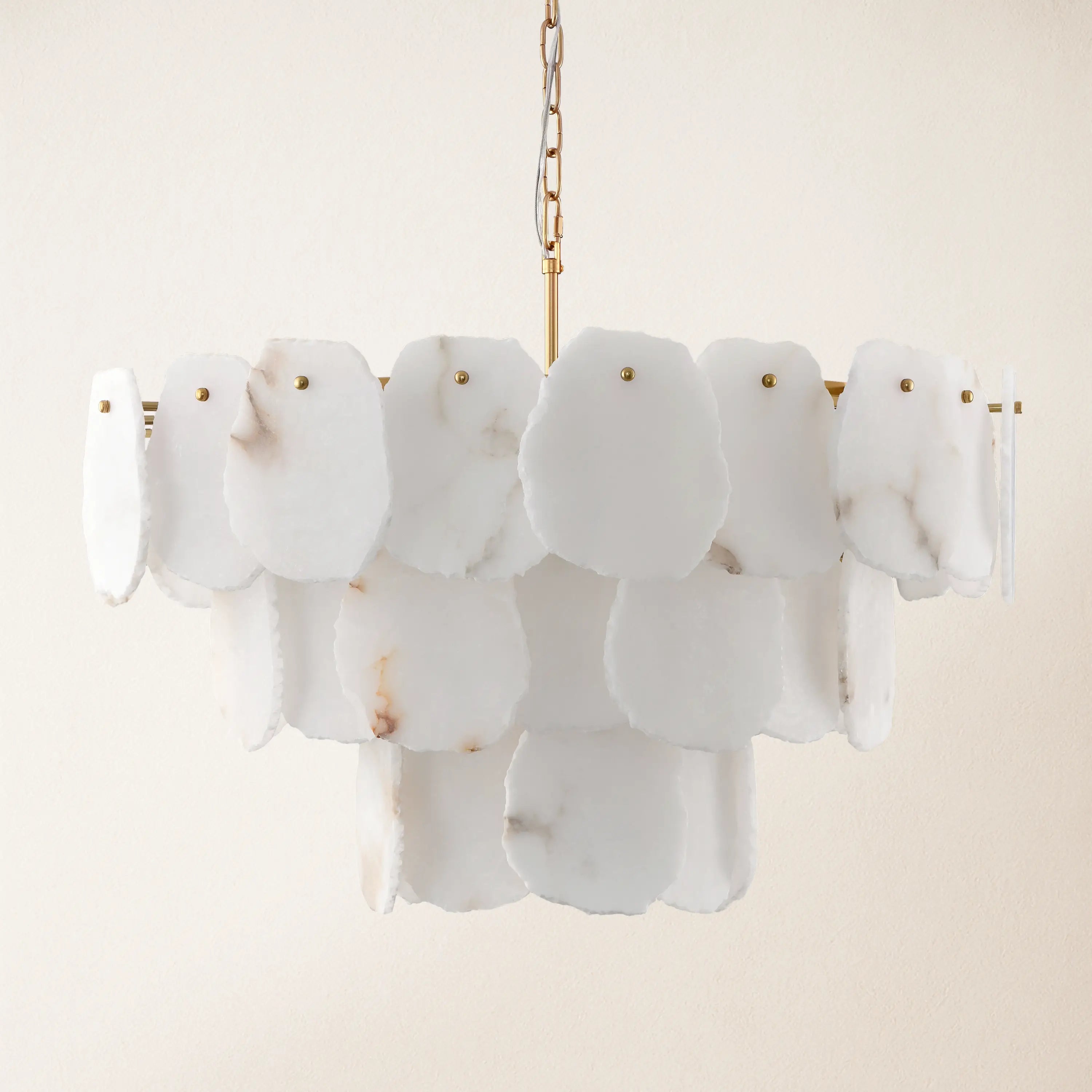 Moira Alabaster Multi-Tier Round Chandelier 32"D#Finish_Gold