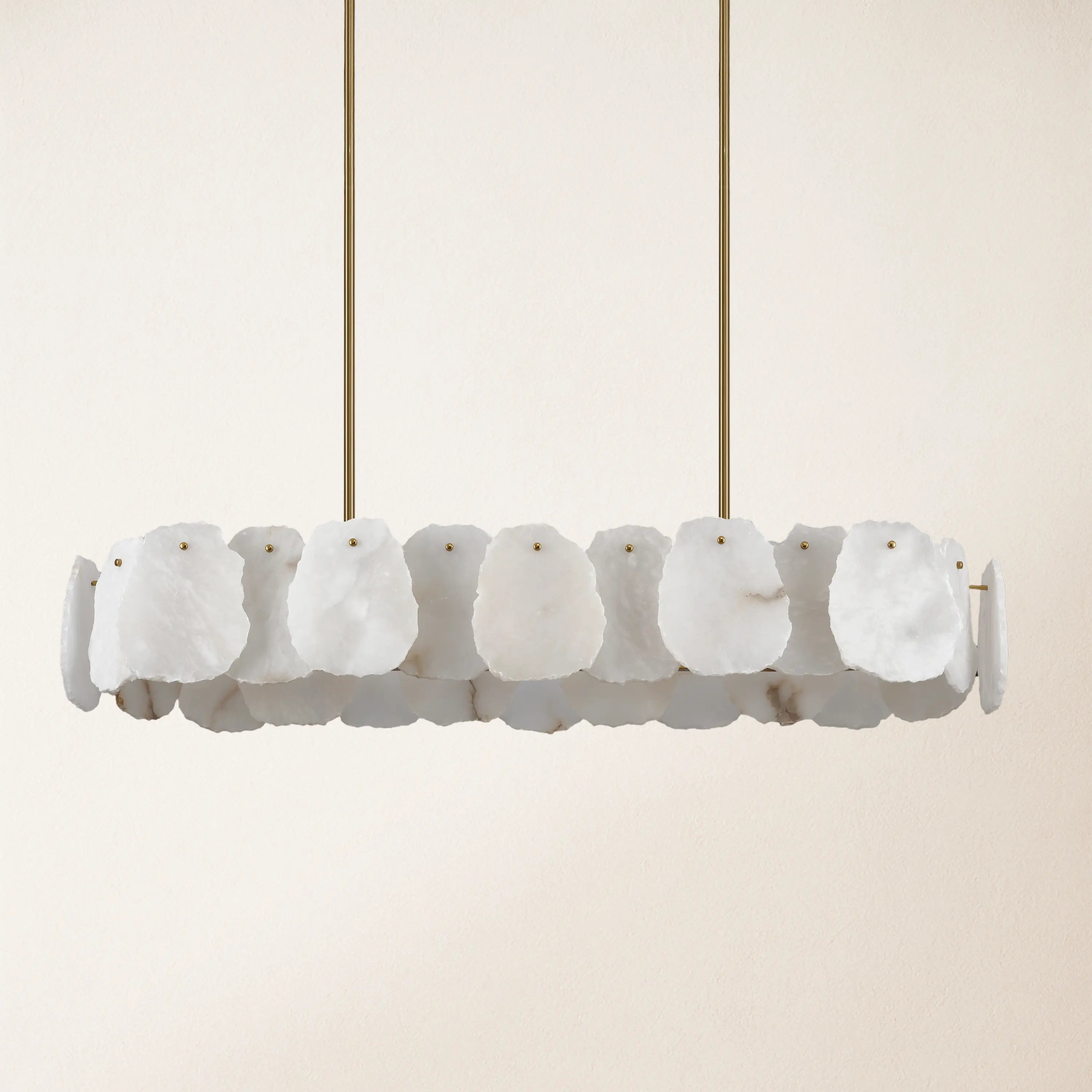 Moira Alabaster Oval Chandelier 43"W#Finish_Gold