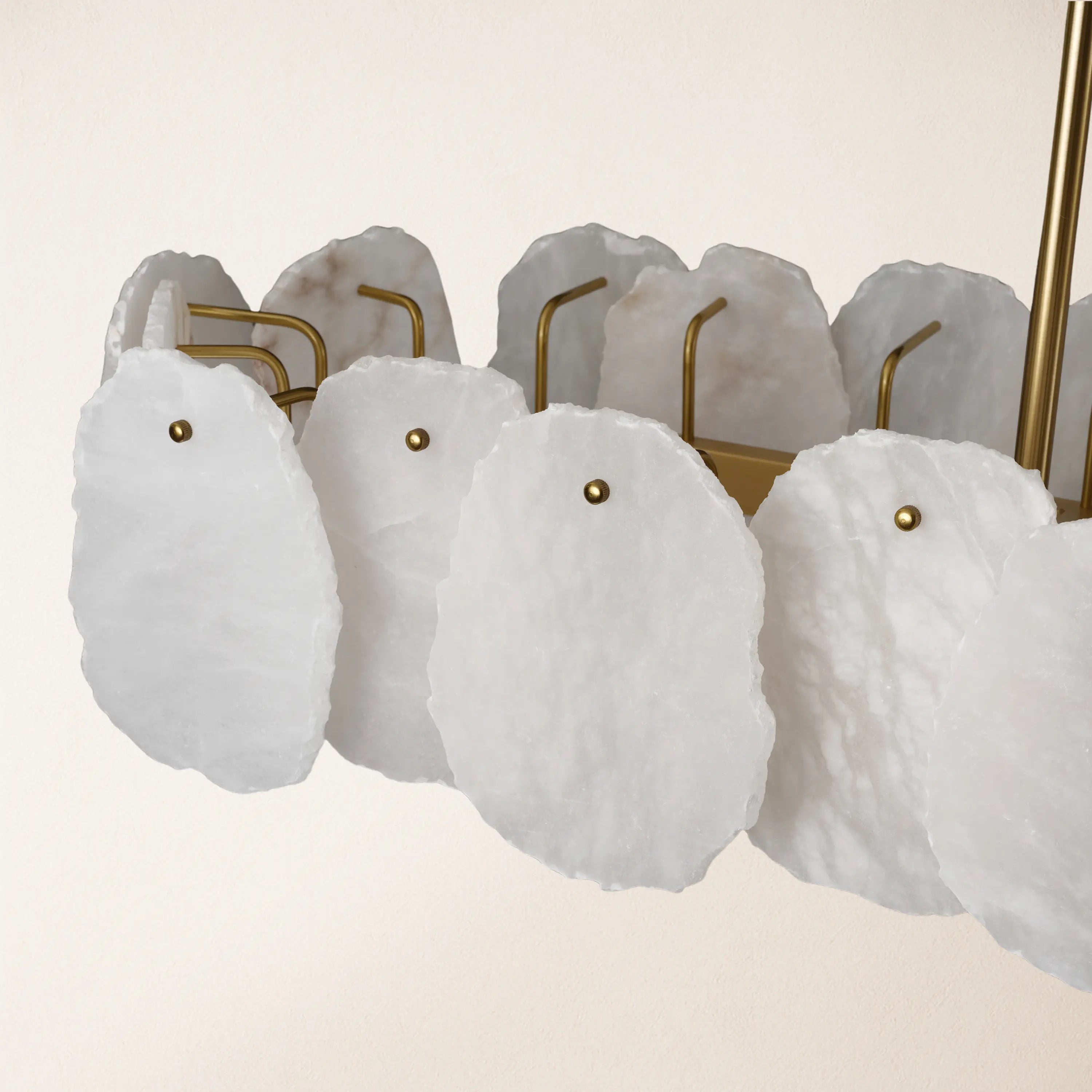 Moira Alabaster Oval Chandelier 58"W#Finish_Gold