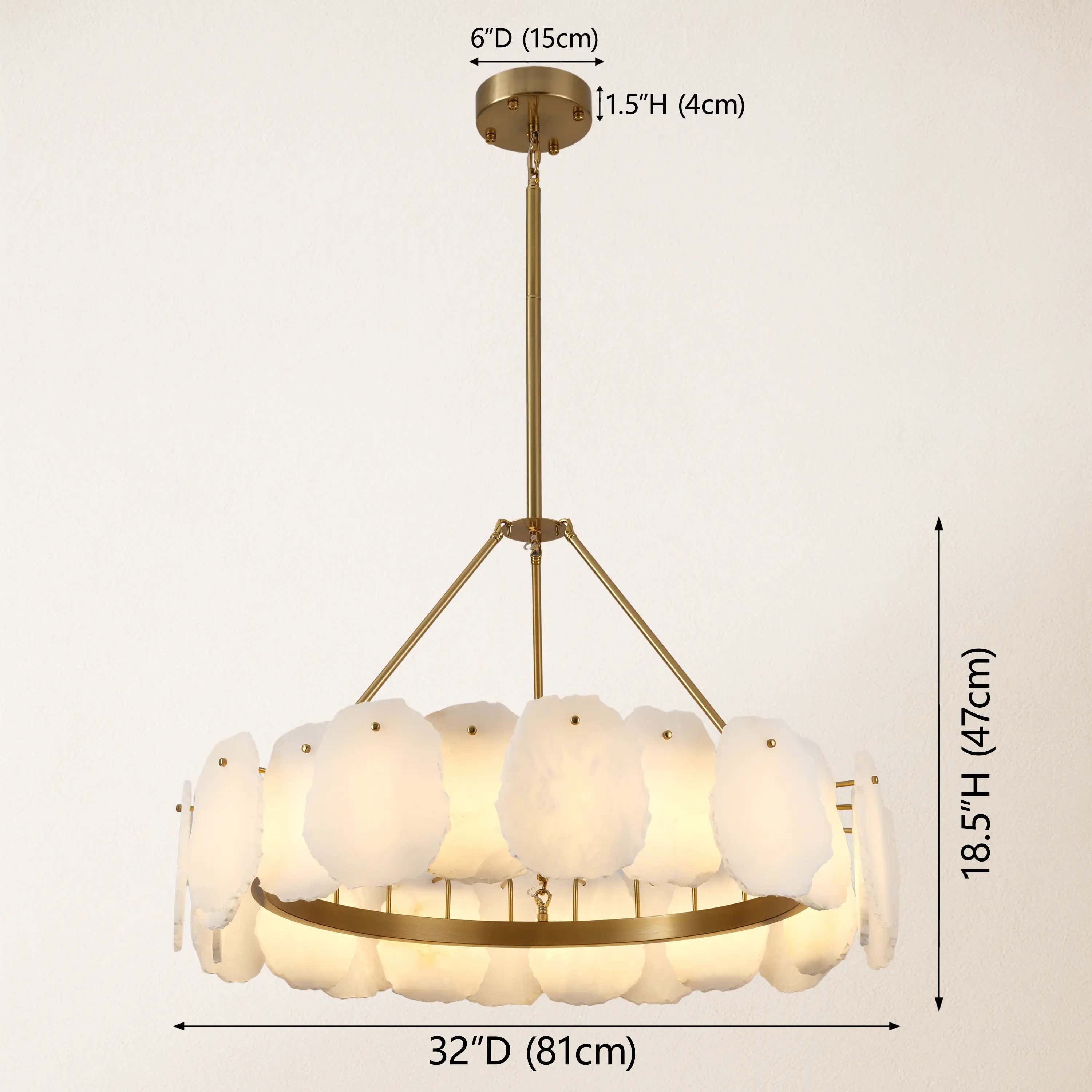 Moira Alabaster Round Chandelier 32"D