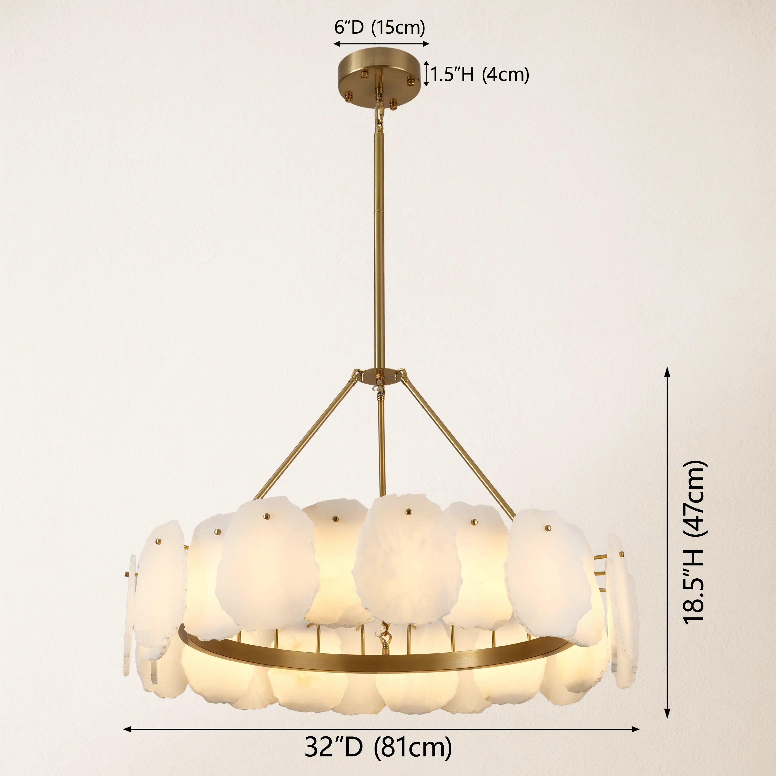 Moira Alabaster Round Chandelier 32"D