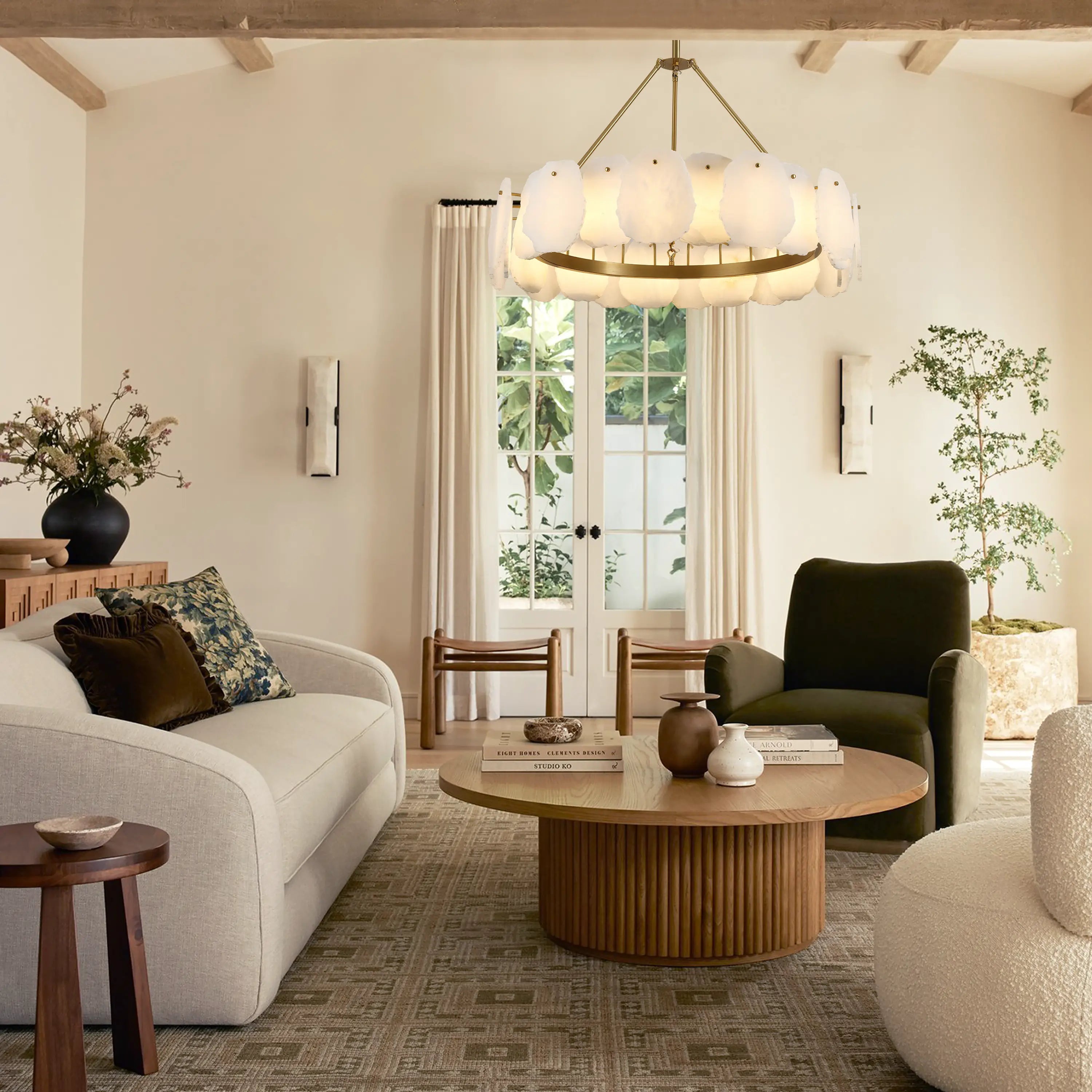 Moira Alabaster Round Chandelier 32"D