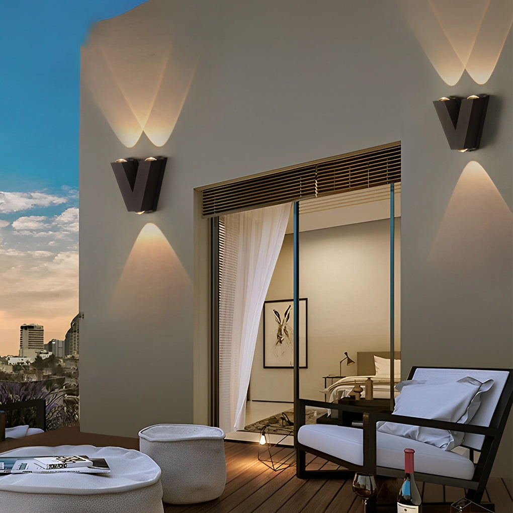 N/V/W Buchstaben Kreative wasserdichte moderne LED-Außenwandleuchte