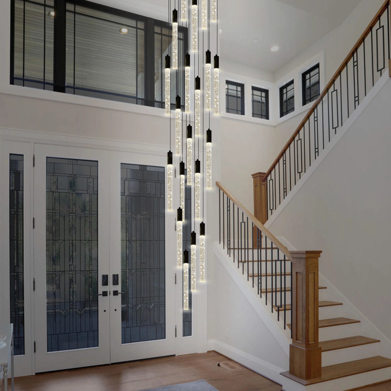 Nova Cascade Moderner LED-Kronleuchter für hohe Decken, 61 cm Durchmesser