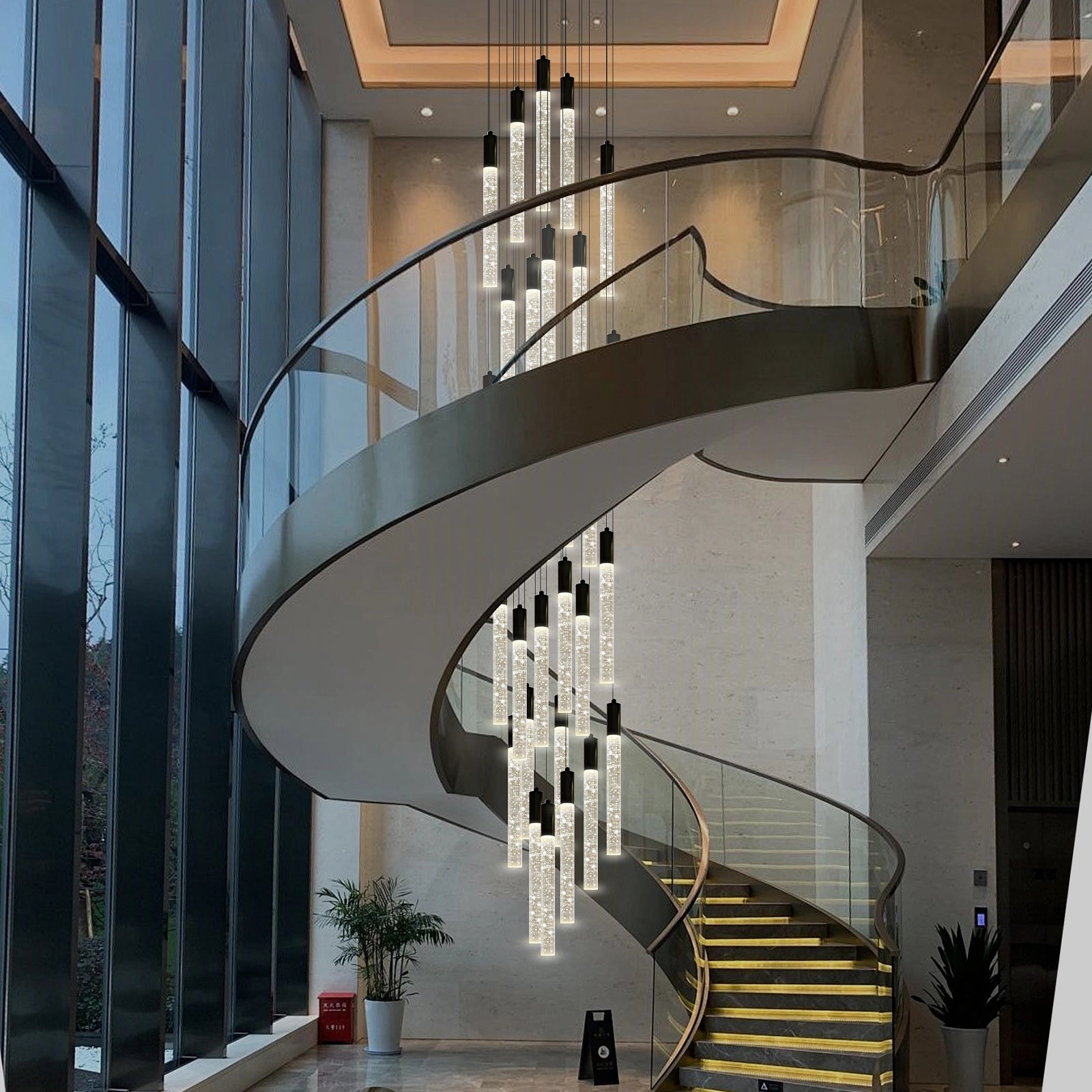 Nova Cascade Moderner LED-Kronleuchter für hohe Decken, 61 cm Durchmesser