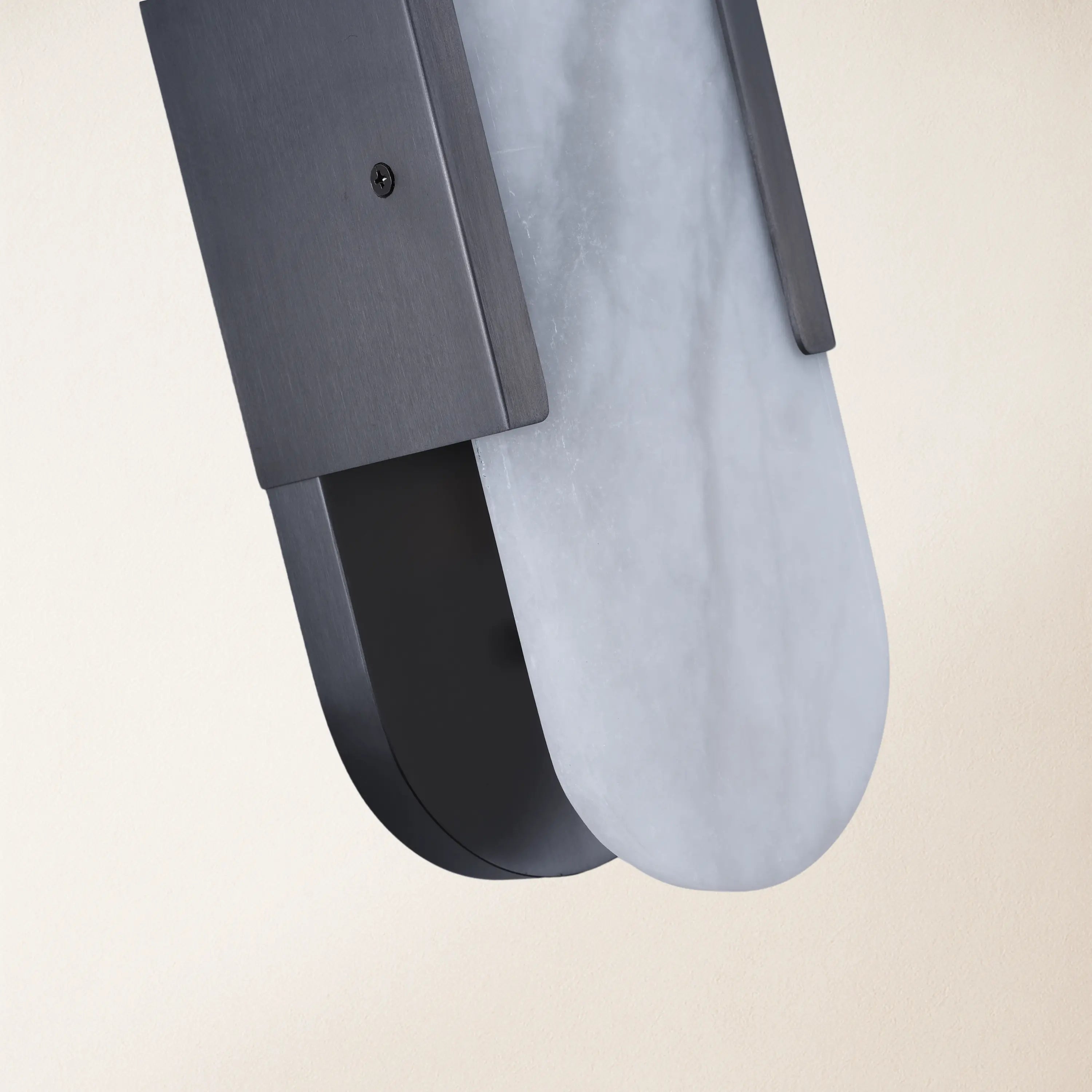 OpalEdge Alabaster Oval Wall Sconce 14"H#Finish_Black