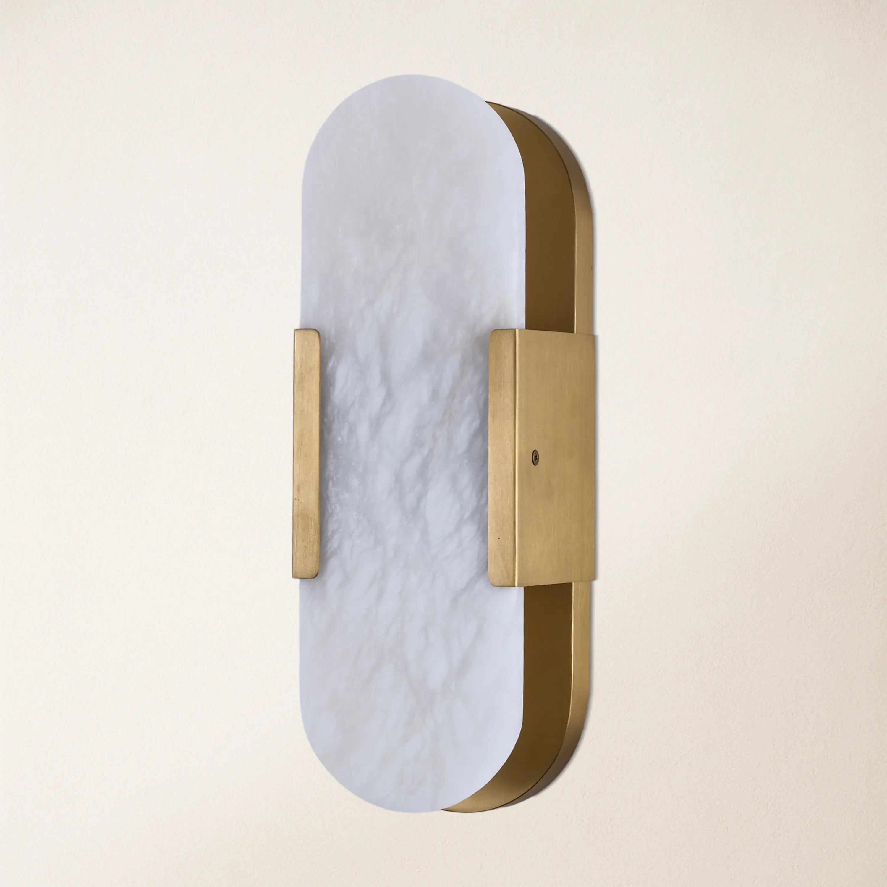 OpalEdge Alabaster Oval Wall Sconce 14"H#Finish_Gold