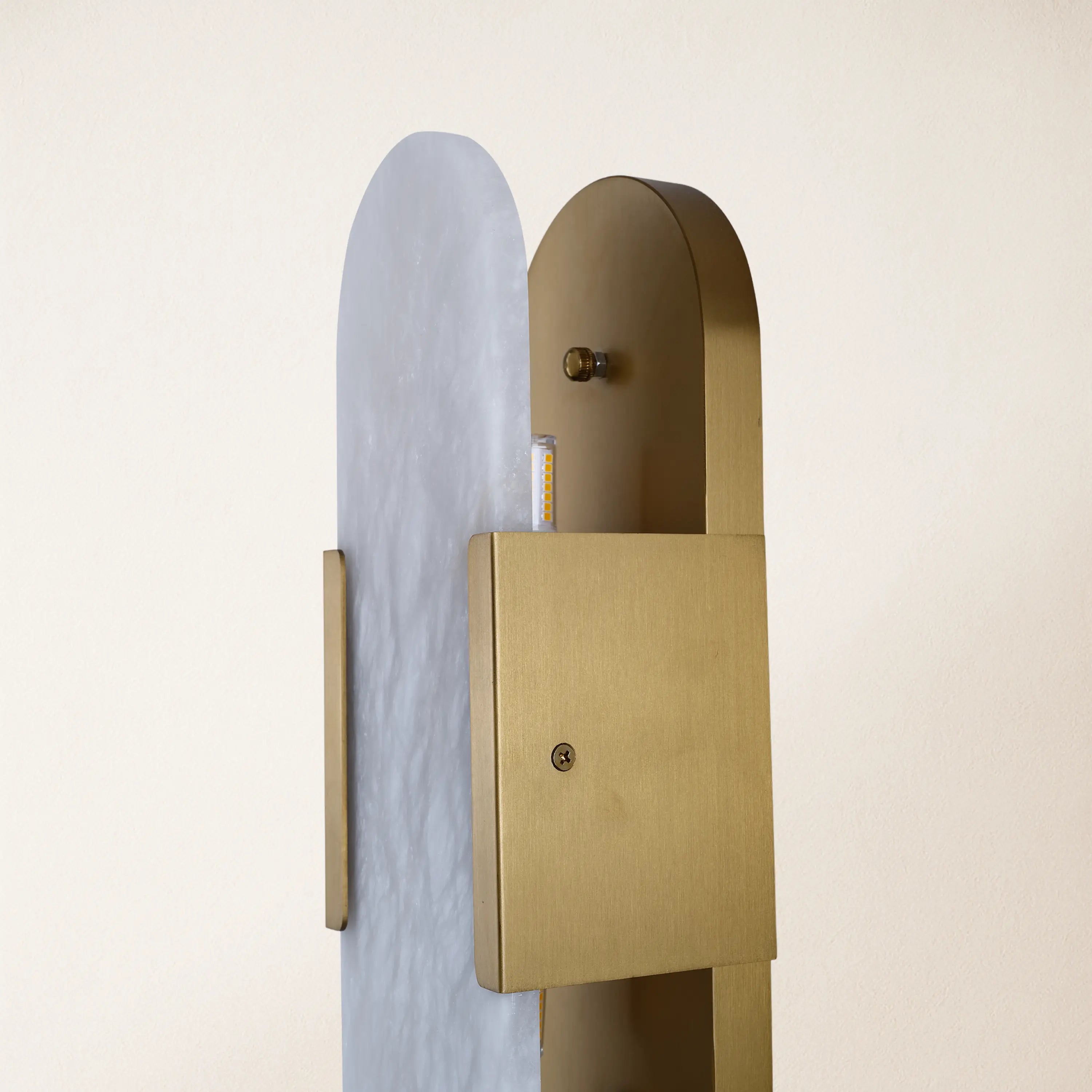 OpalEdge Alabaster Oval Wall Sconce 14"H#Finish_Gold