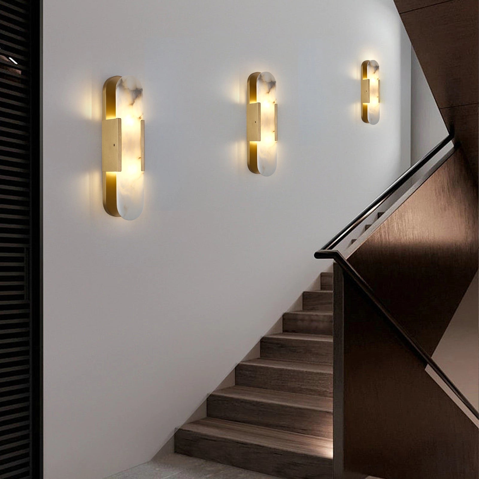 OpalEdge Alabaster Oval Wall Sconce 20"H#Finish_Gold