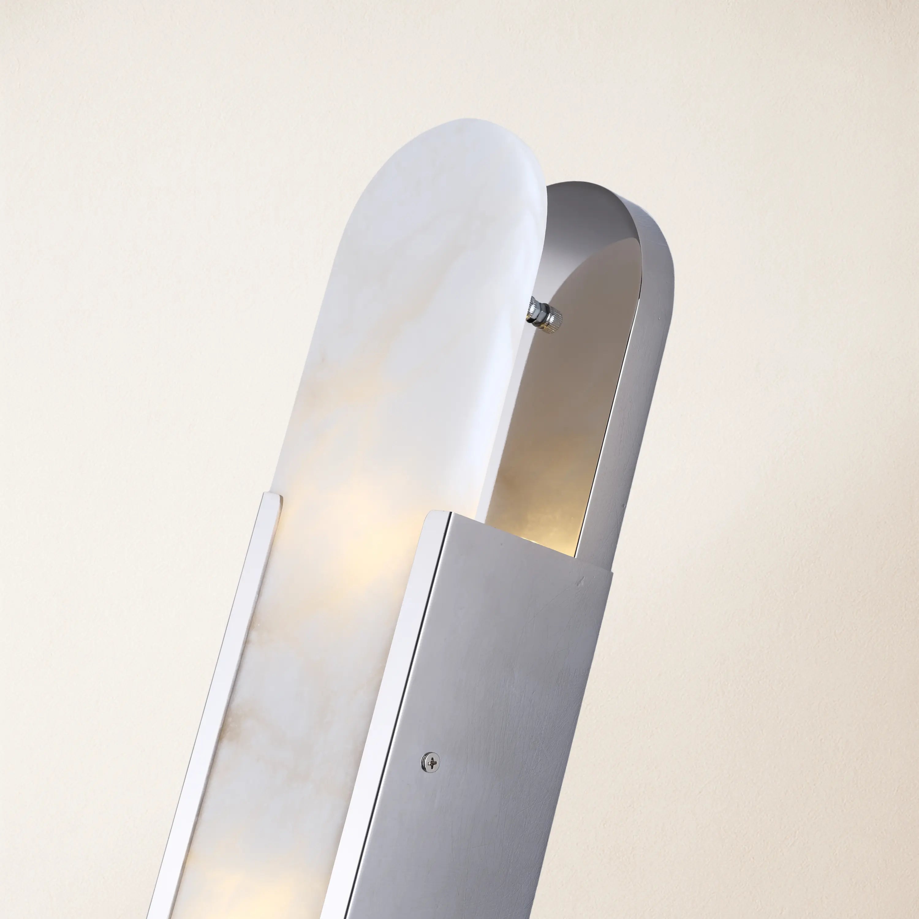 OpalEdge Alabaster Oval Wall Sconce 20"H#Finish_Silver