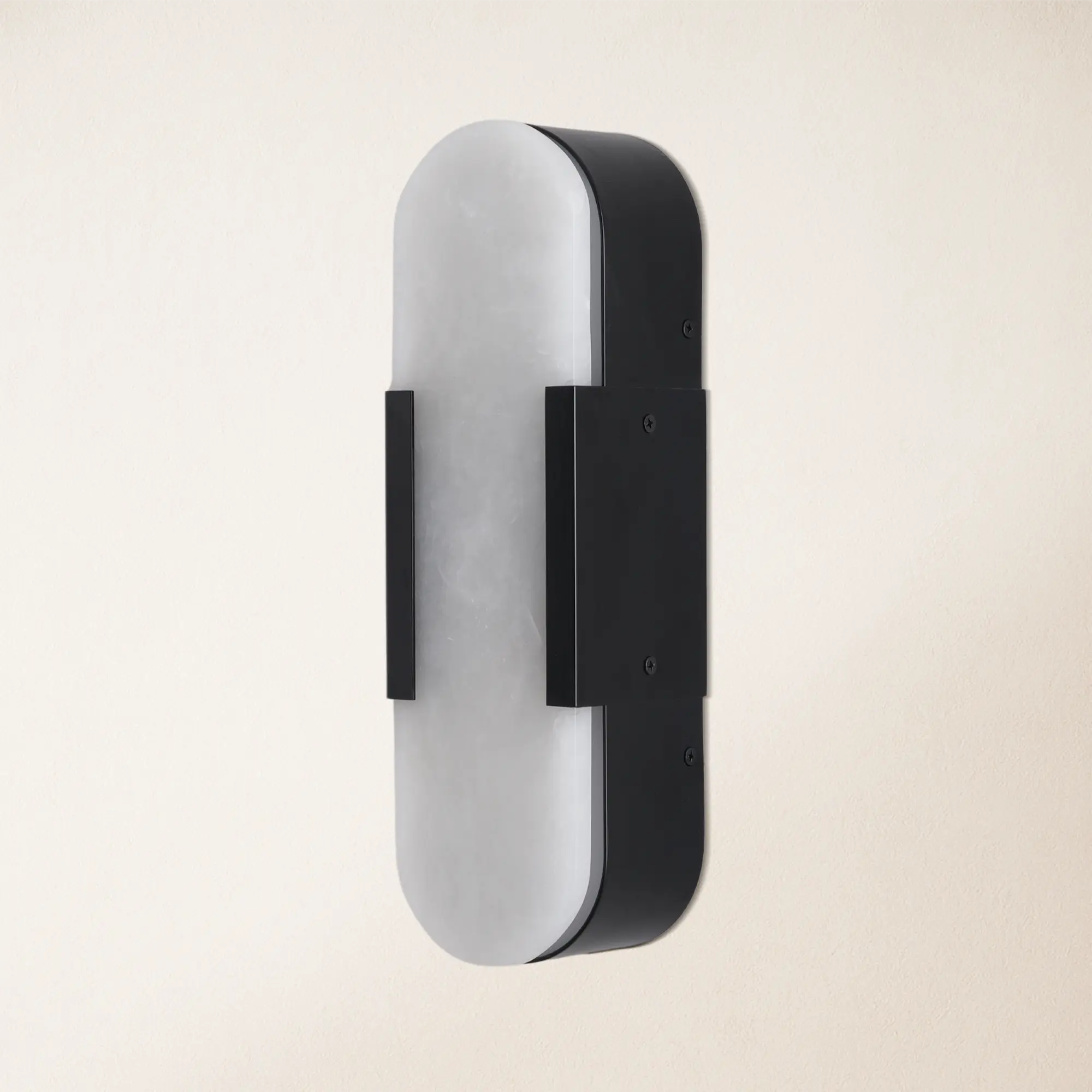 OpalEdge Alabaster Wall Sconce 14"H#Finish_Black