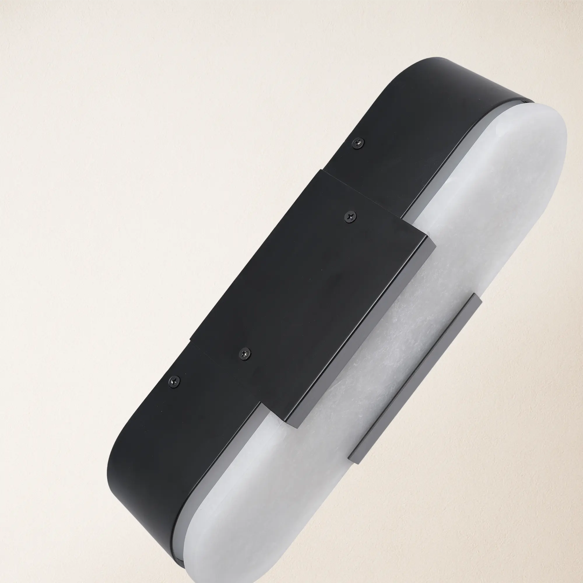 OpalEdge Alabaster Wall Sconce 14"H#Finish_Black