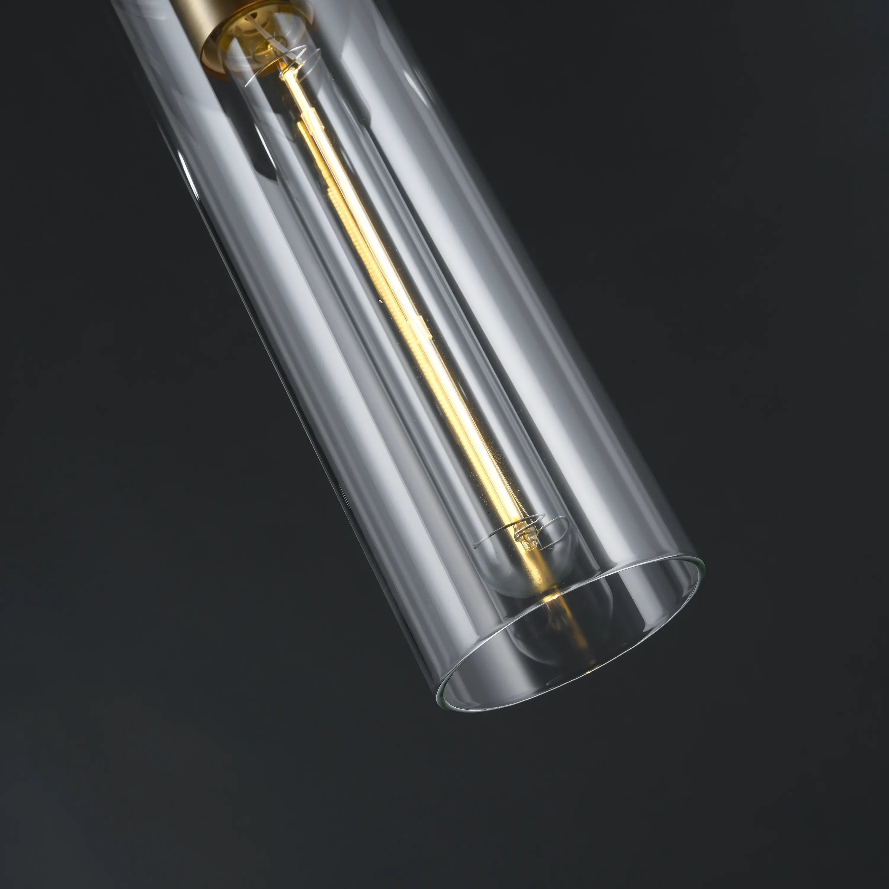 Cylora Glass Tube Pendant 4"H#Finish_Gold
