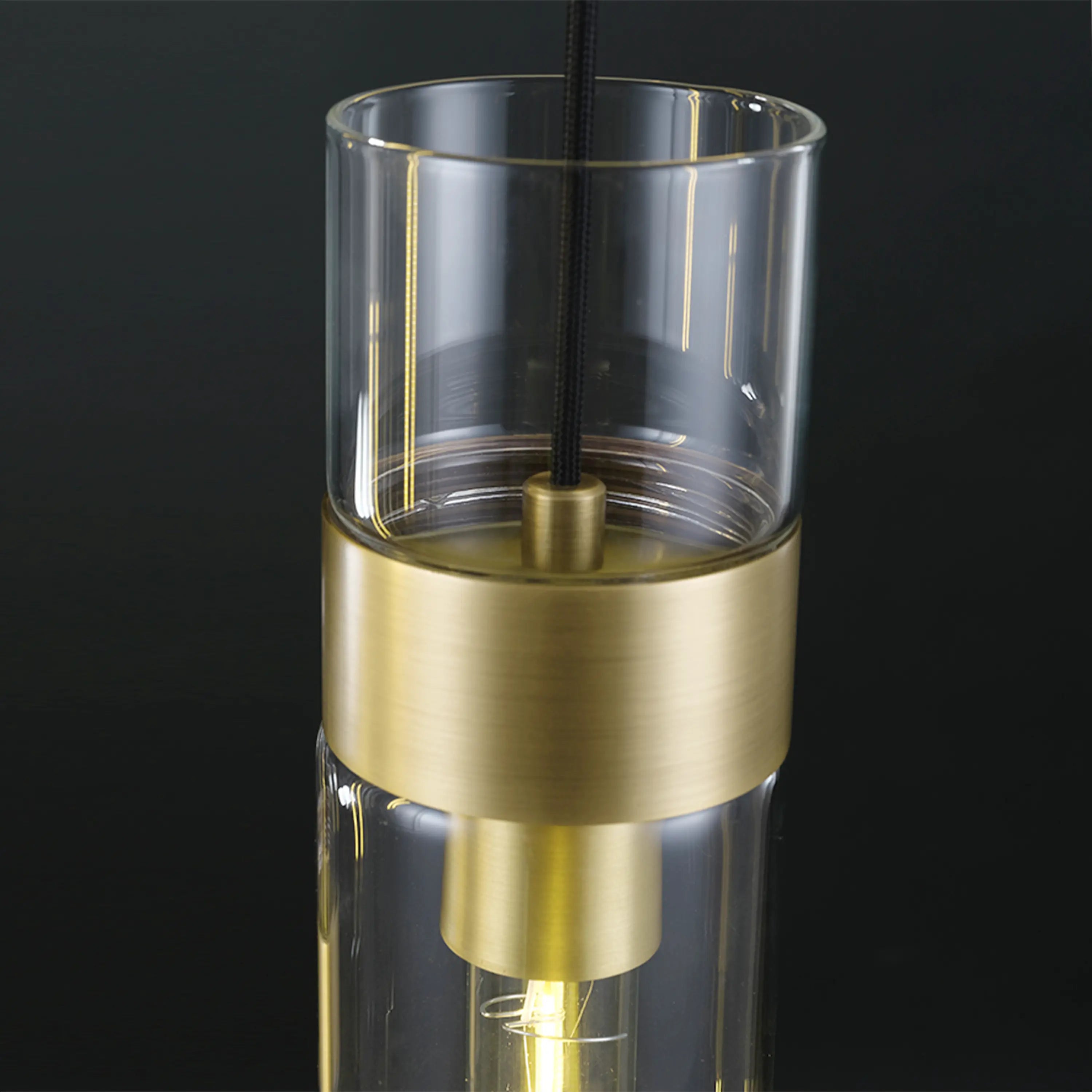 Cylora Glass Tube Pendant 4"H#Finish_Gold