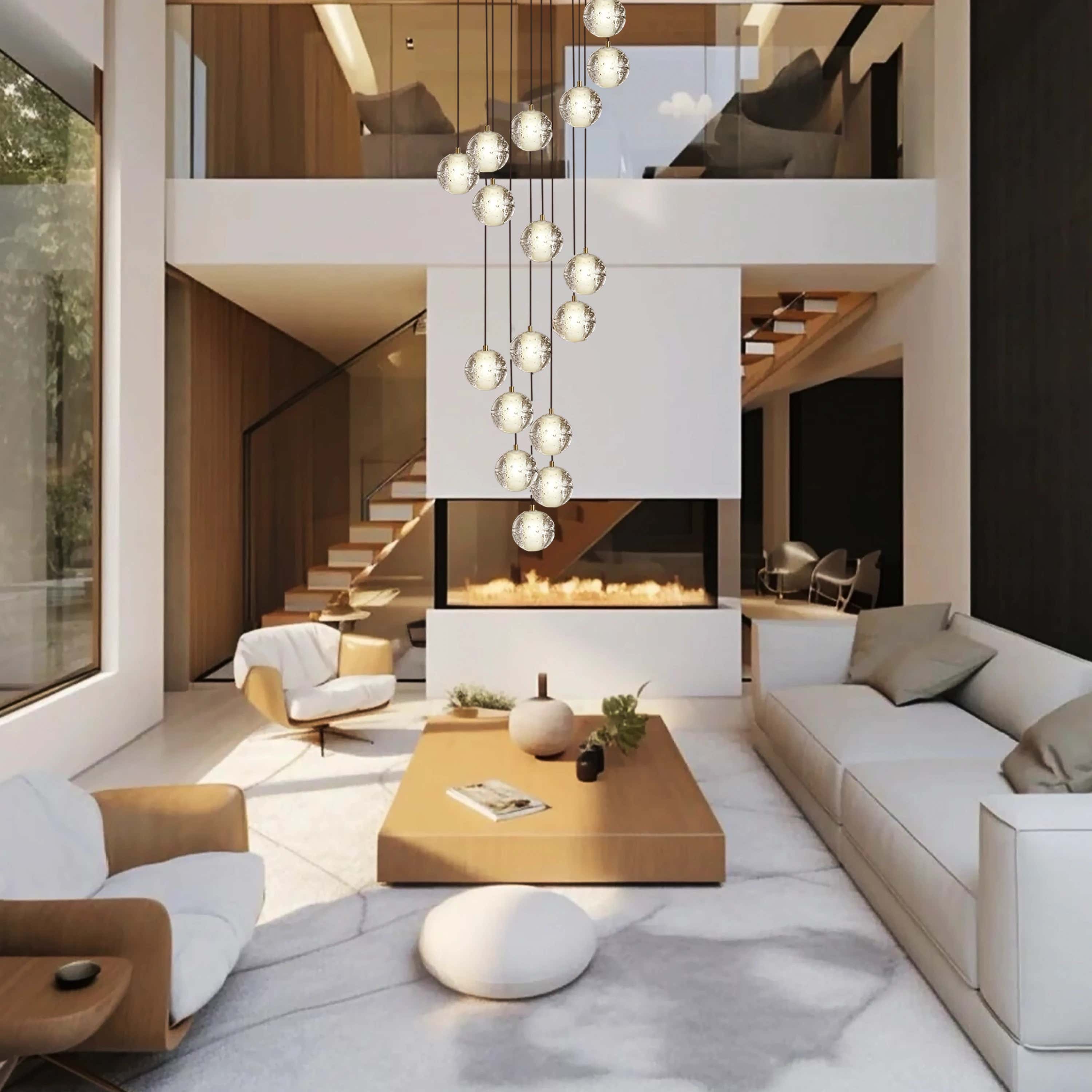 Pearl Ball Ceiling Round Chandelier 20"D