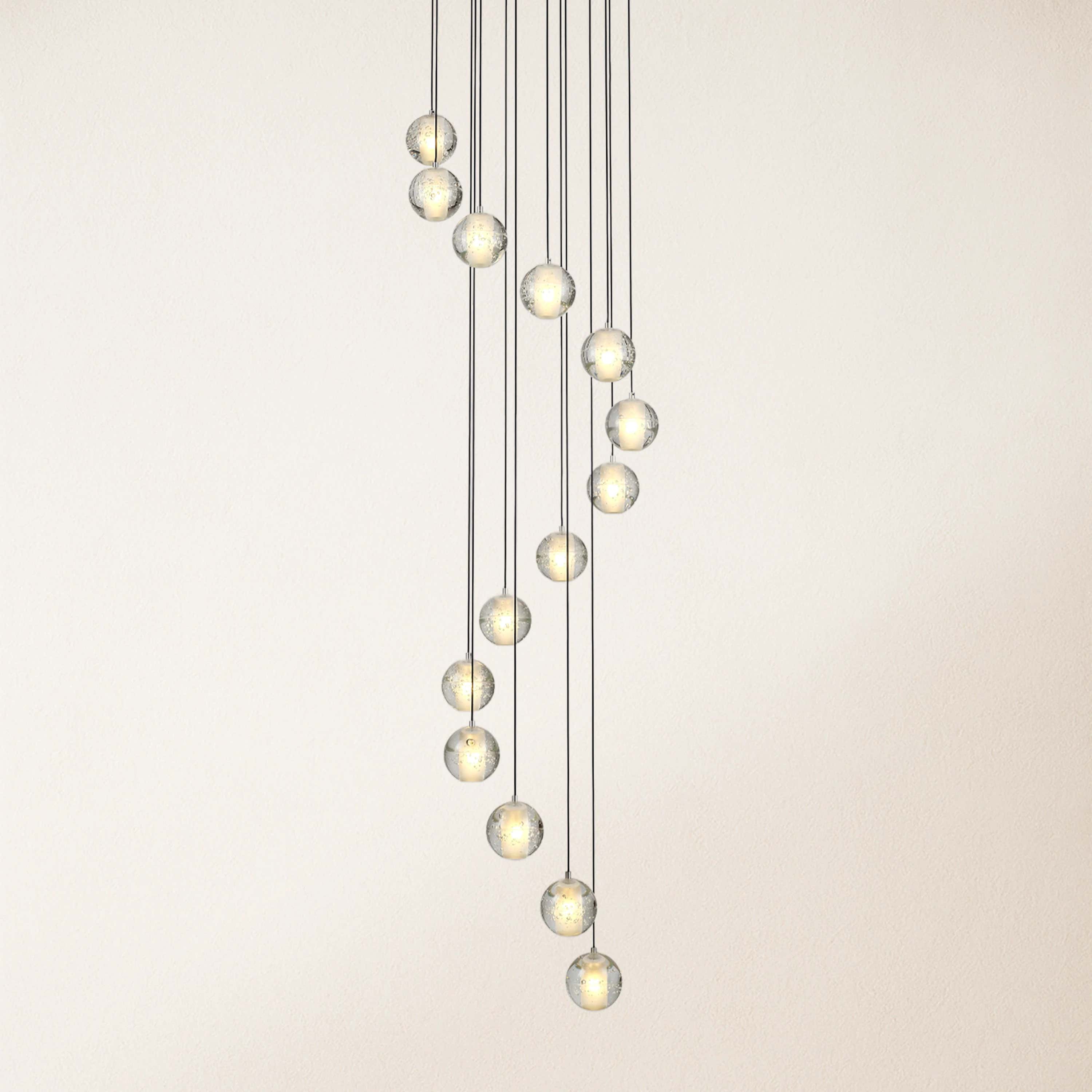 Pearl Ball Ceiling Round Chandelier 20"D