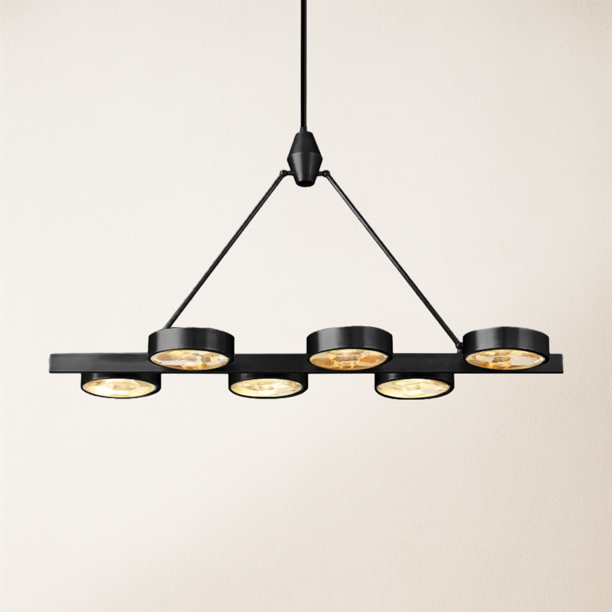 Armlo Rectangle Crystal Chandelier 54"W