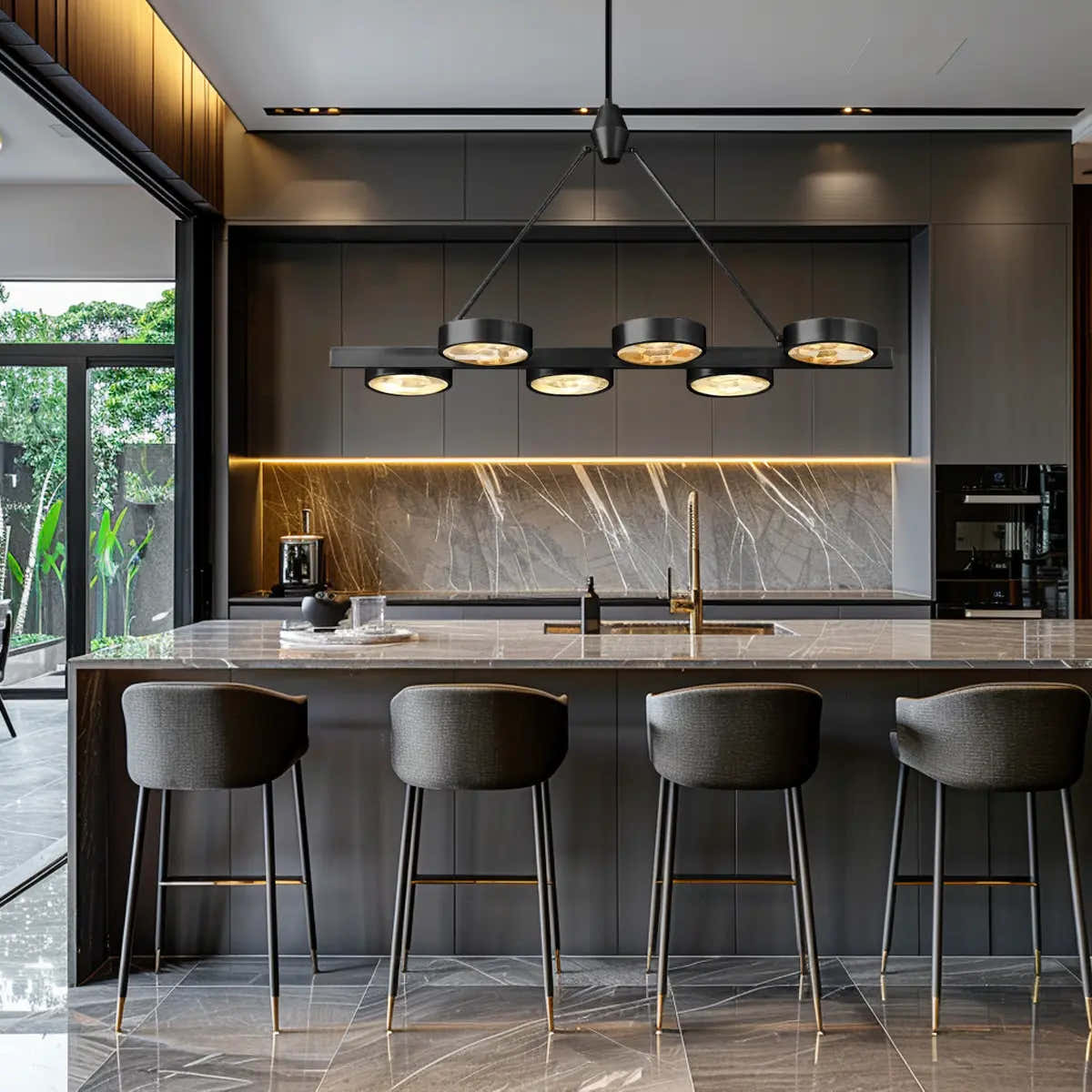 Armlo Rectangle Crystal Chandelier 54"W