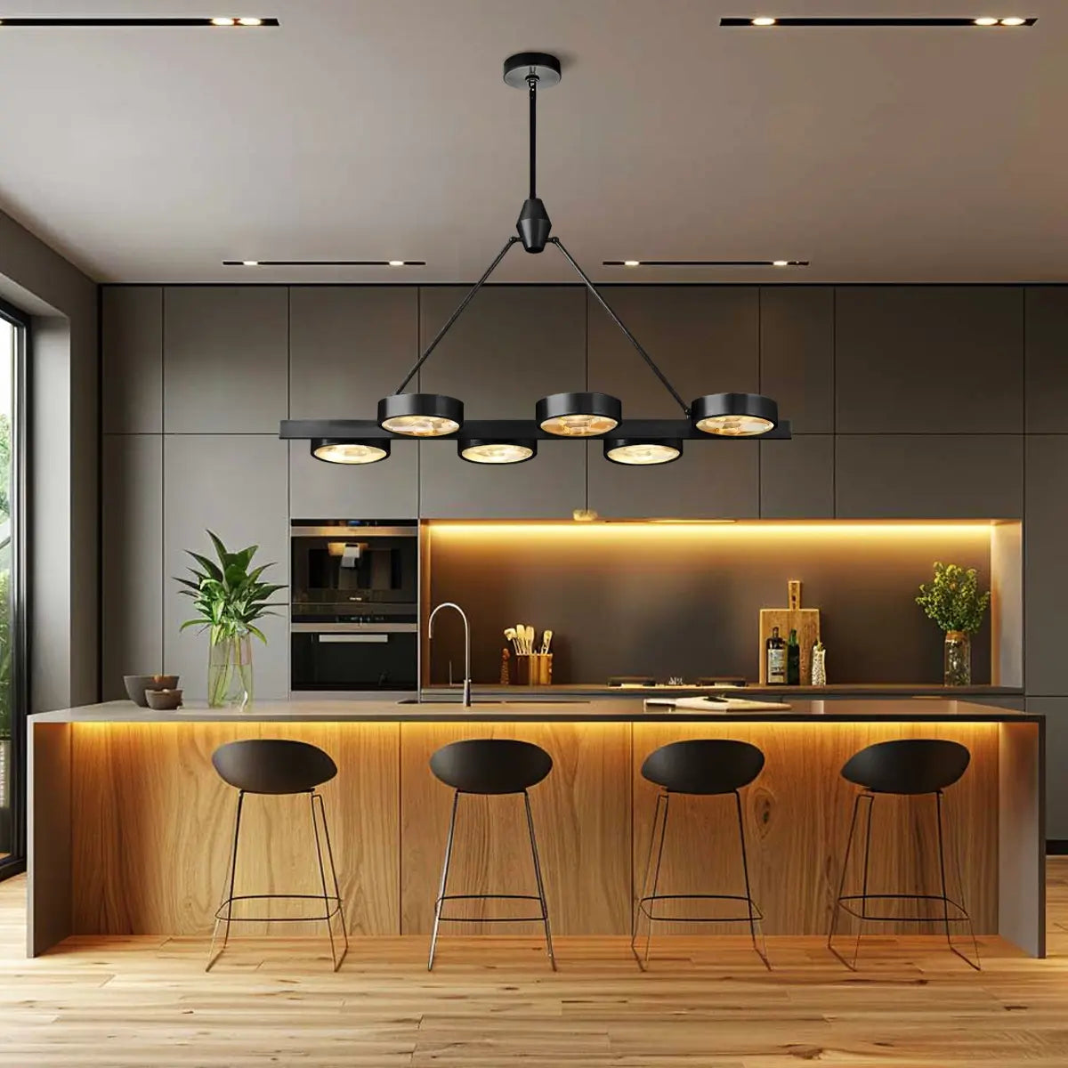 Armlo Rectangle Crystal Chandelier 54"W