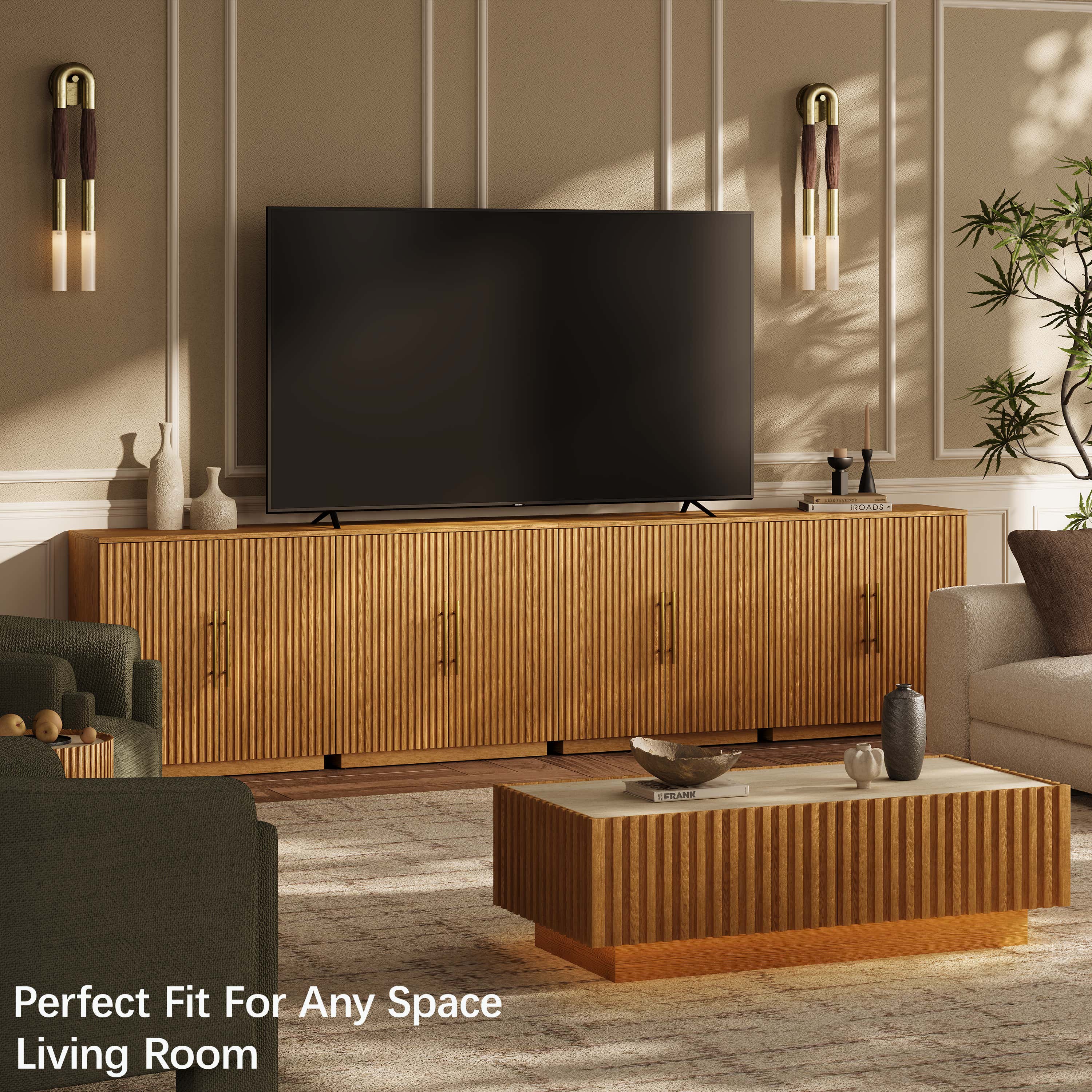 Holt 63″ Medienkonsole aus Eiche (2er-Set)