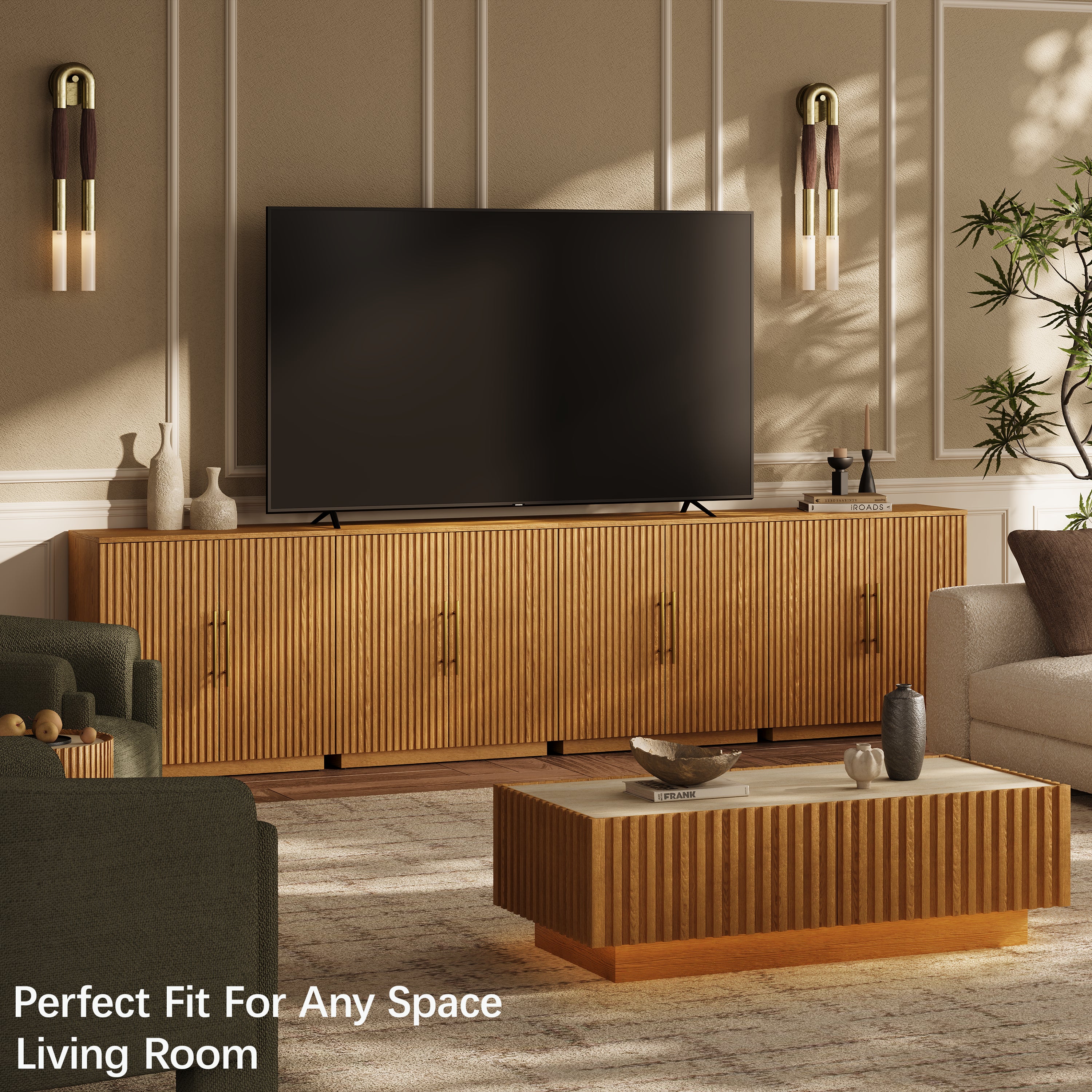 Holt 63″ Medienkonsole aus Eiche (2er-Set)