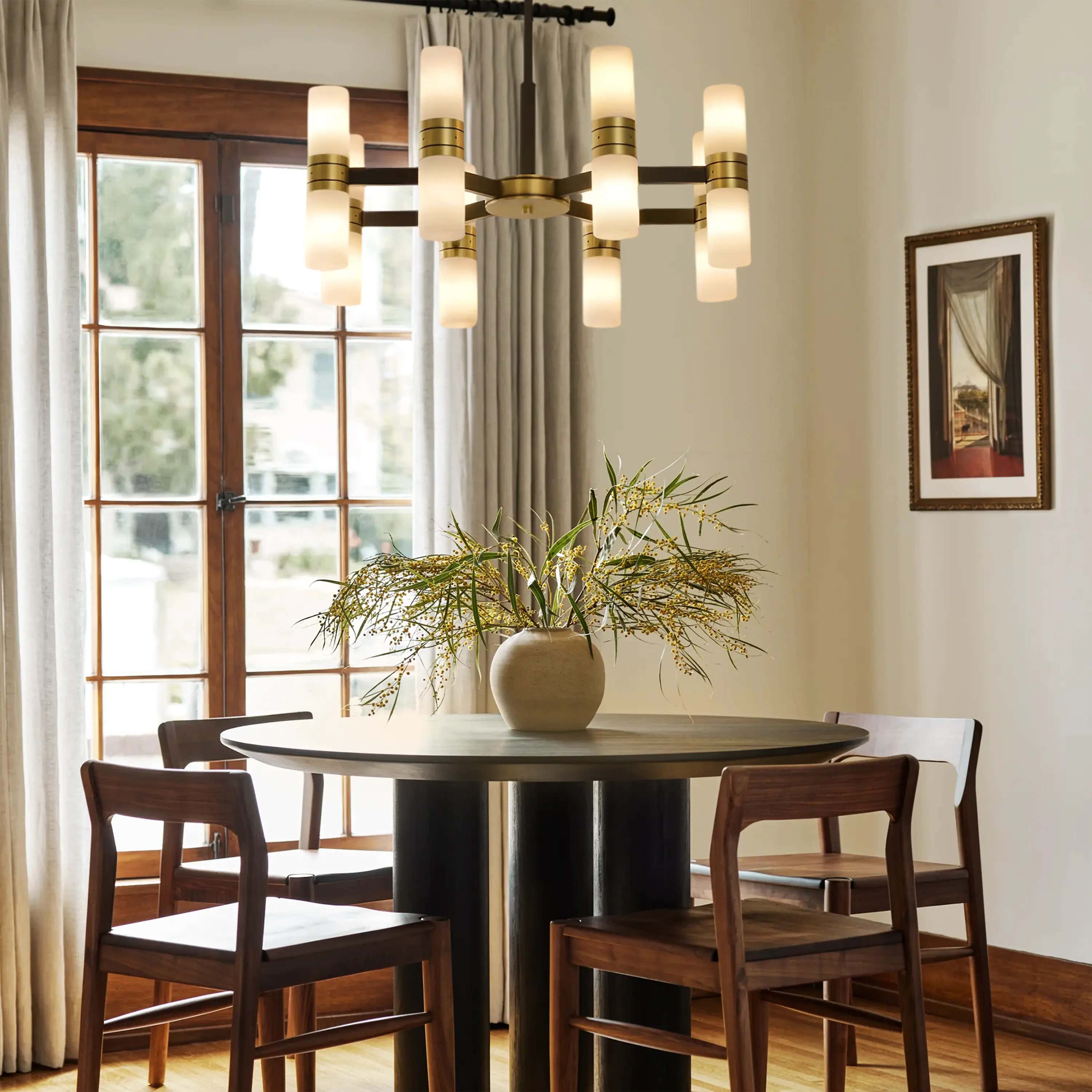 Moral Alabaster Round chandelier 33"D#Finish_Gold