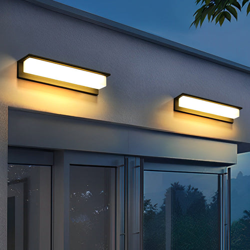 Minimalistische rechteckige wasserdichte LED-moderne Solar-Wandleuchte Außenleuchten