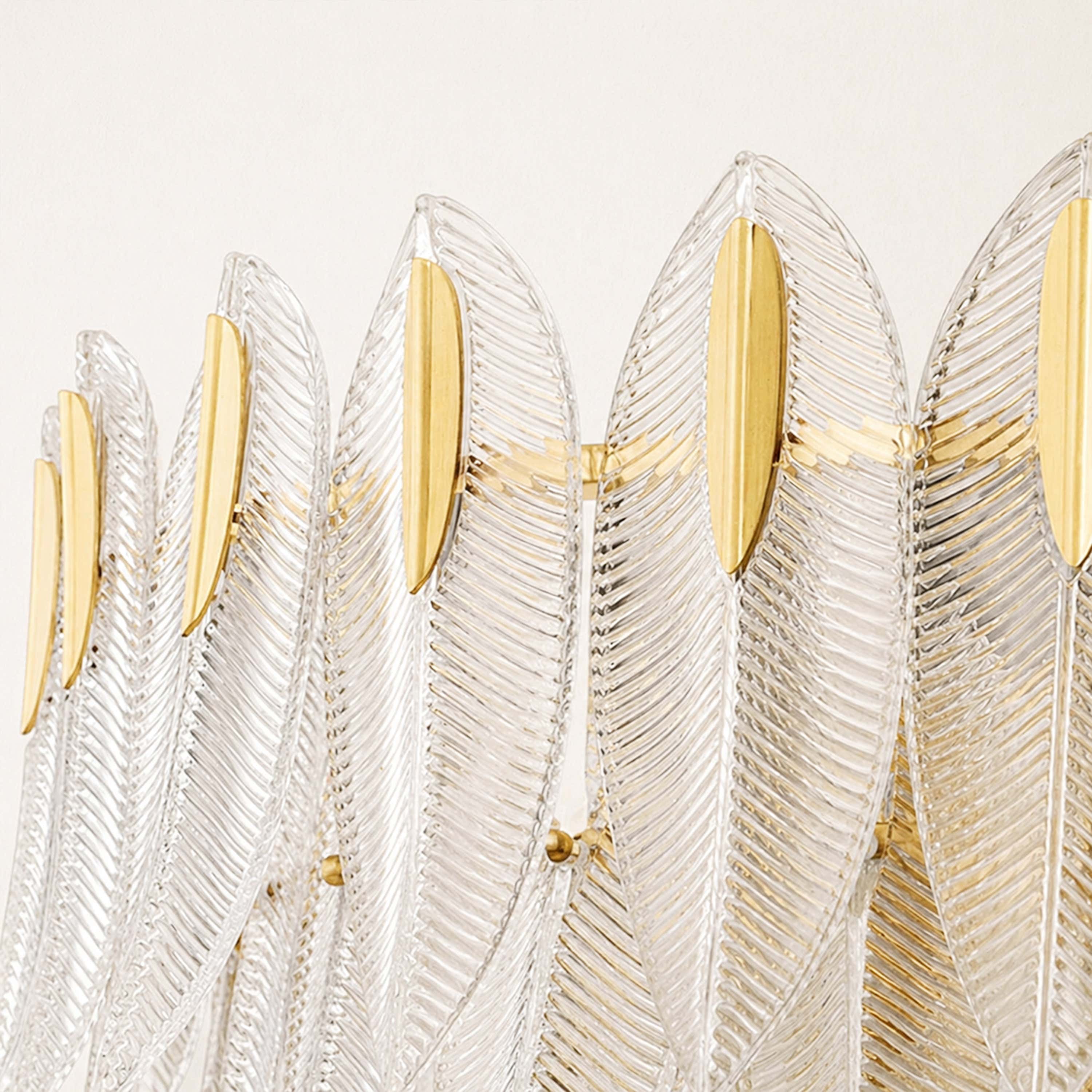 Marilyn Glass Feathers Round Chandelier