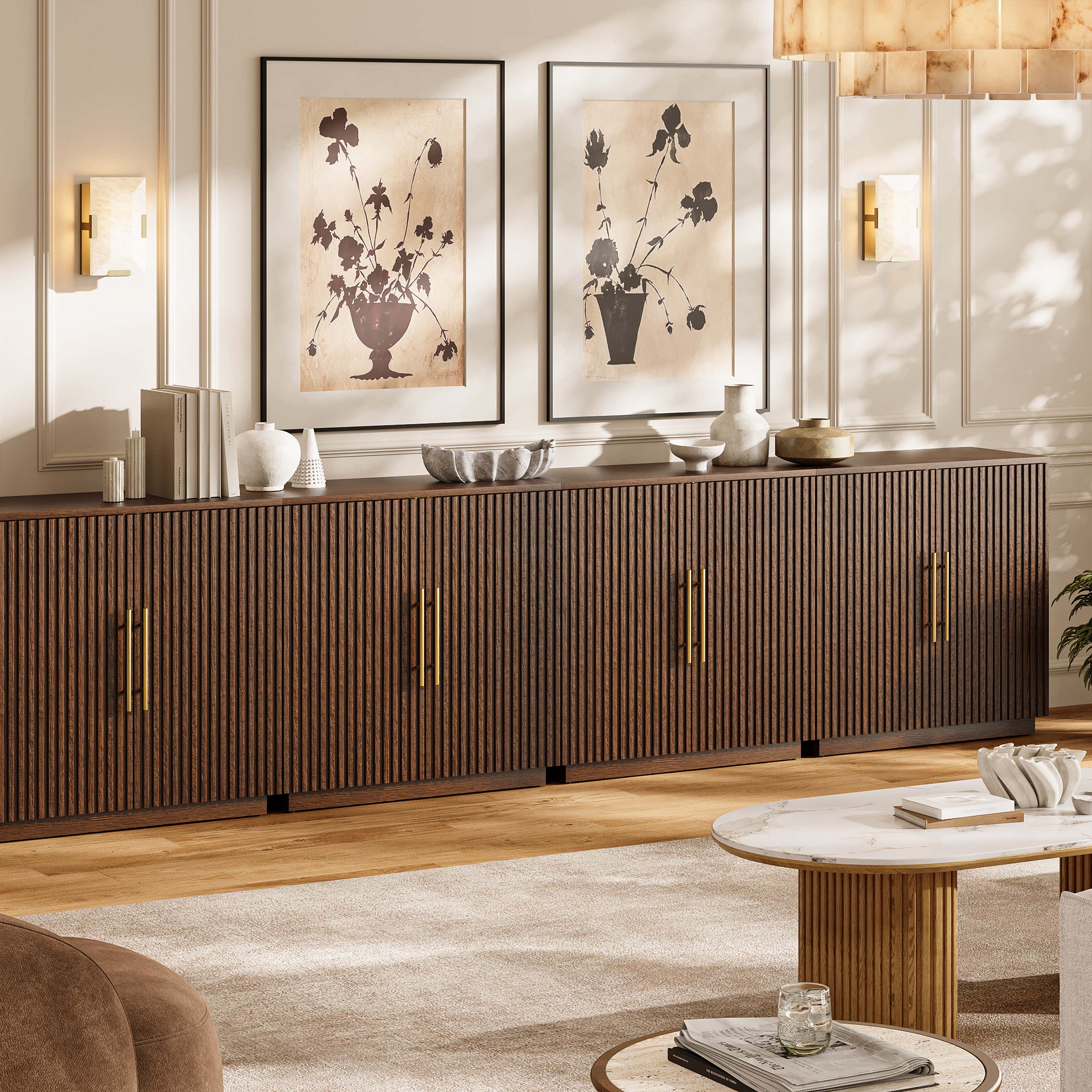 Holt 126″ Medienkonsole aus Eiche (4er-Set)