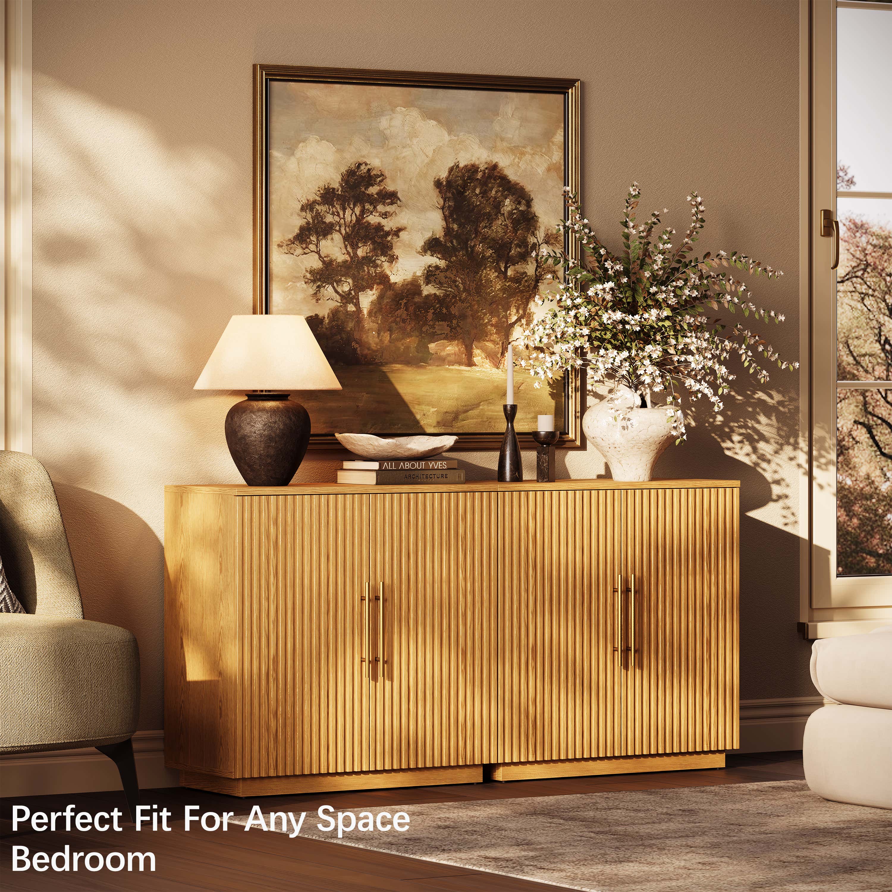 Holt 63″ Medienkonsole aus Eiche (2er-Set)