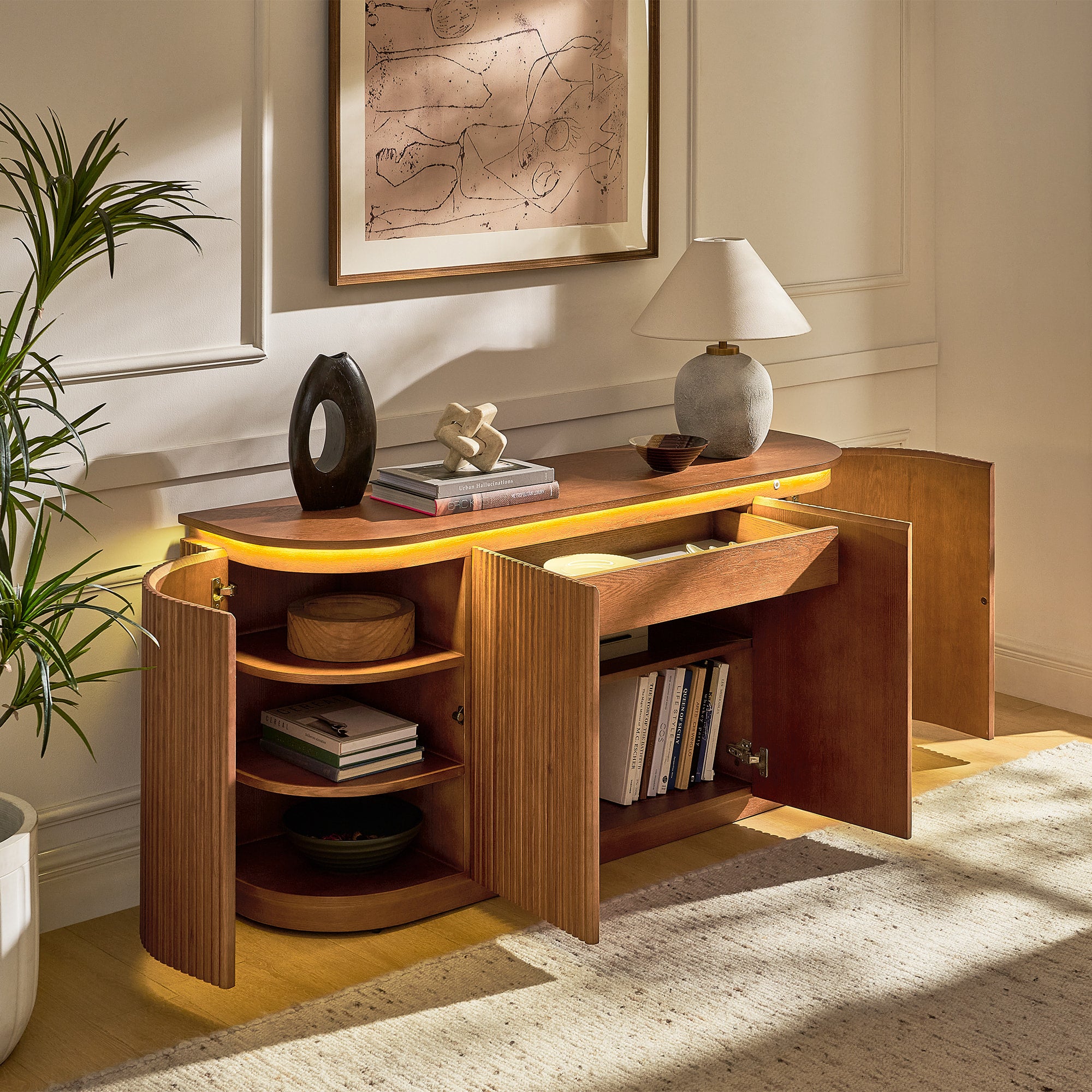 Ewan Sideboard aus Eiche, 160 cm