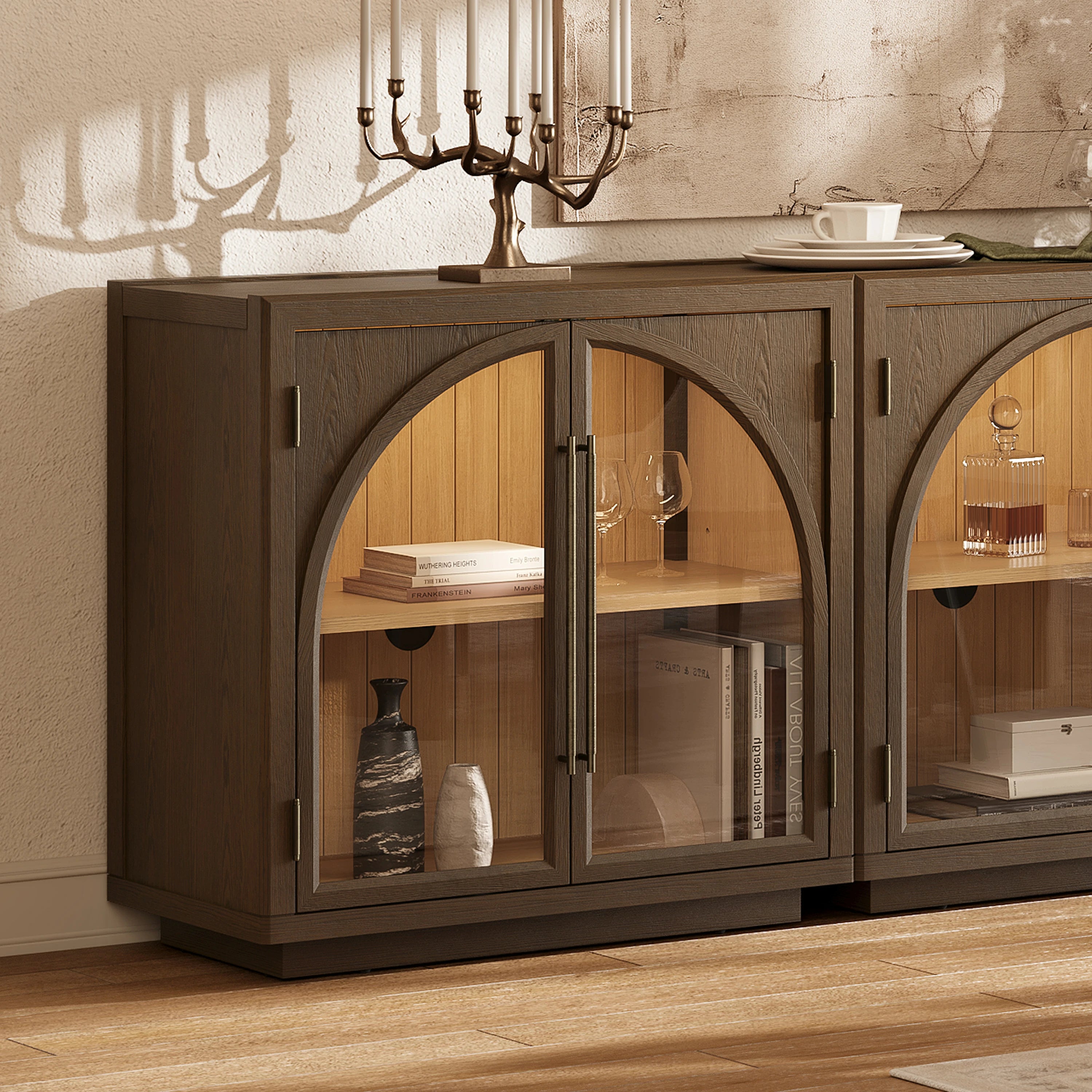 Alvar Arched 63″ Medienkonsole aus Eiche (2er-Set)