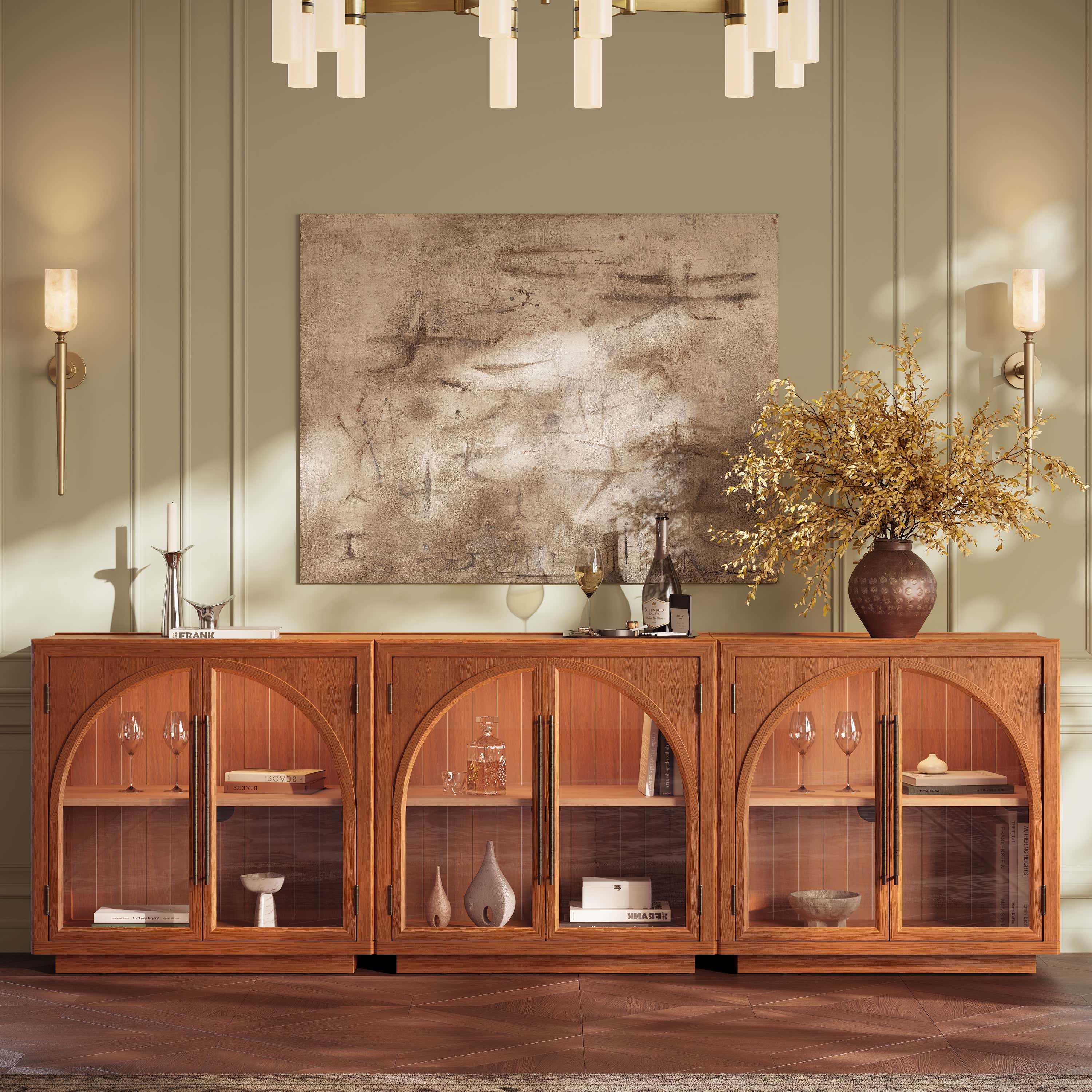 Alvar gewölbter 31,5-Zoll-Lagerschrank aus Eiche