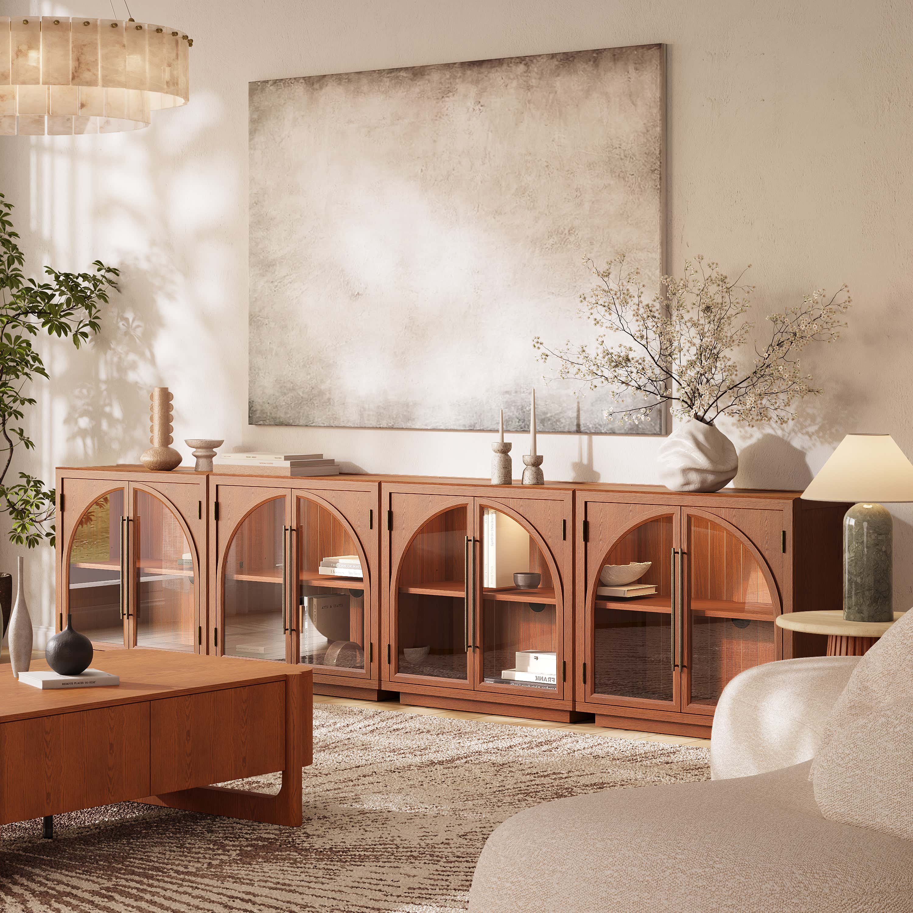 Alvar gewölbter 31,5-Zoll-Lagerschrank aus Eiche