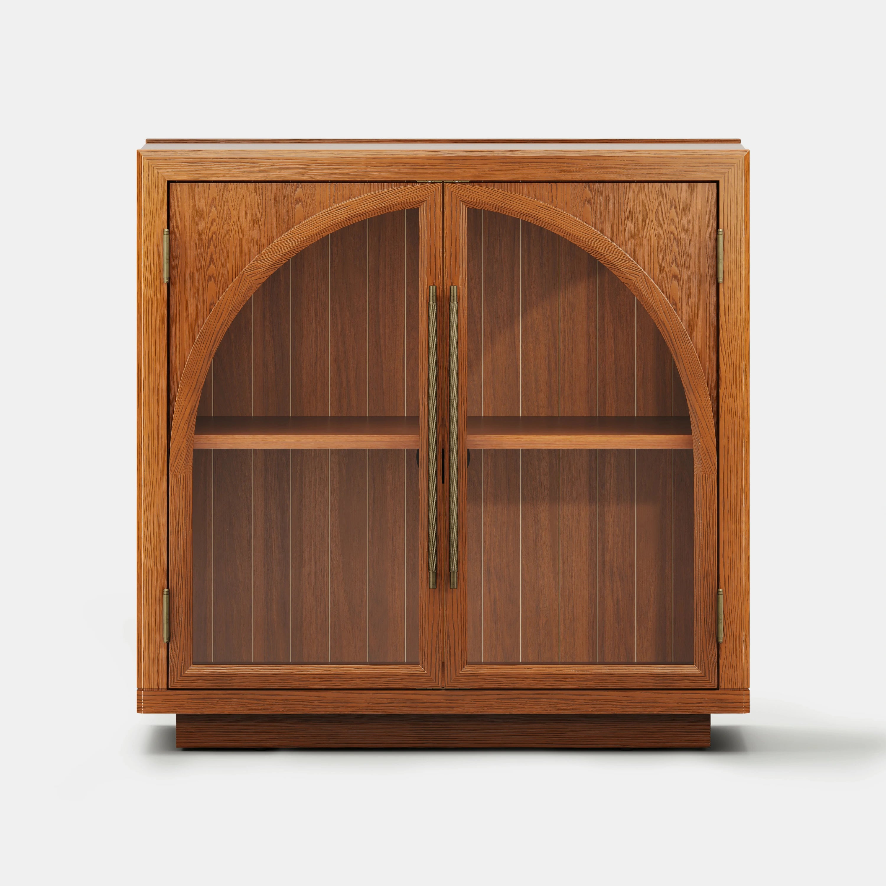 Alvar gewölbte 126″ Medienkonsole aus Eiche (4er-Set)