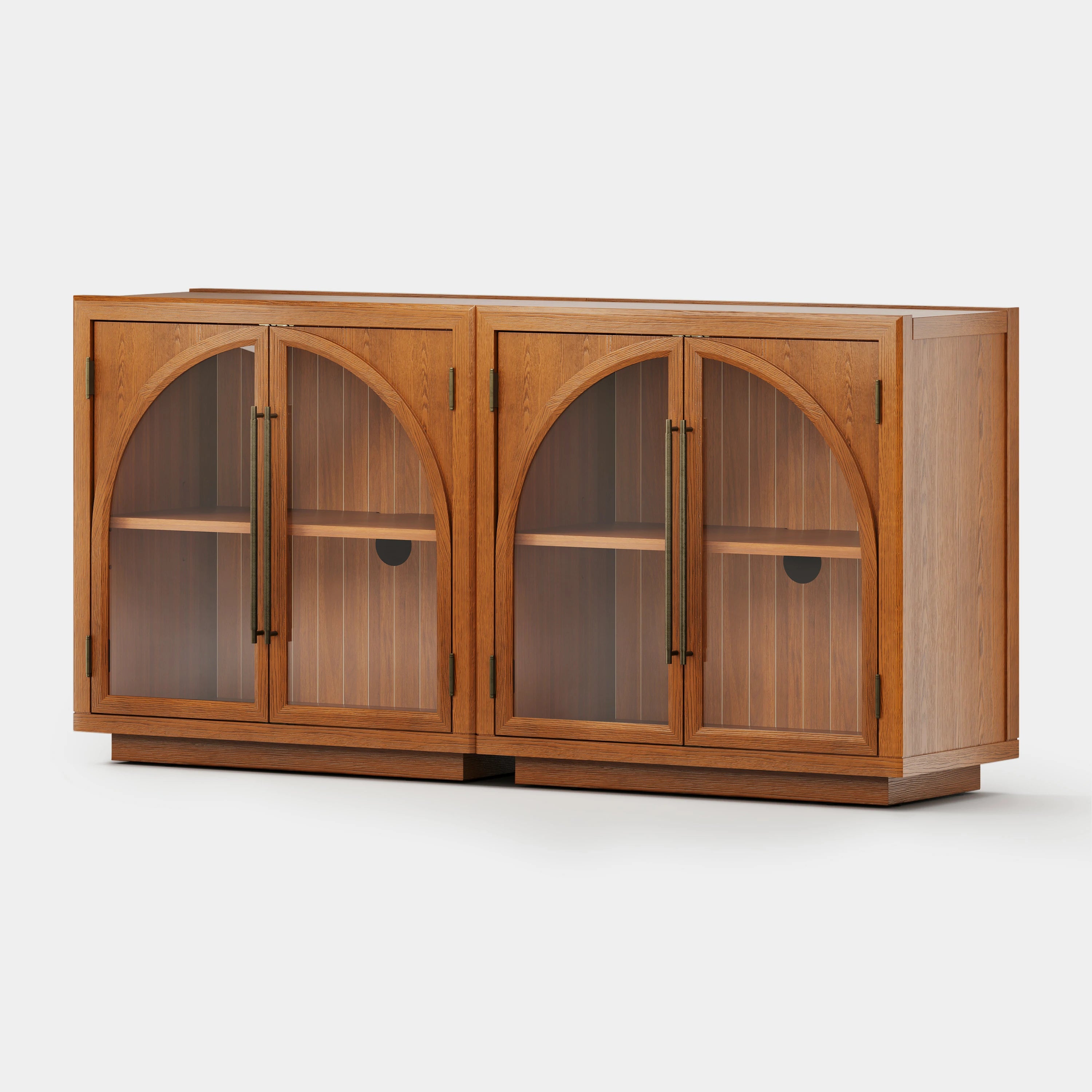 Alvar Arched 63″ Medienkonsole aus Eiche (2er-Set)