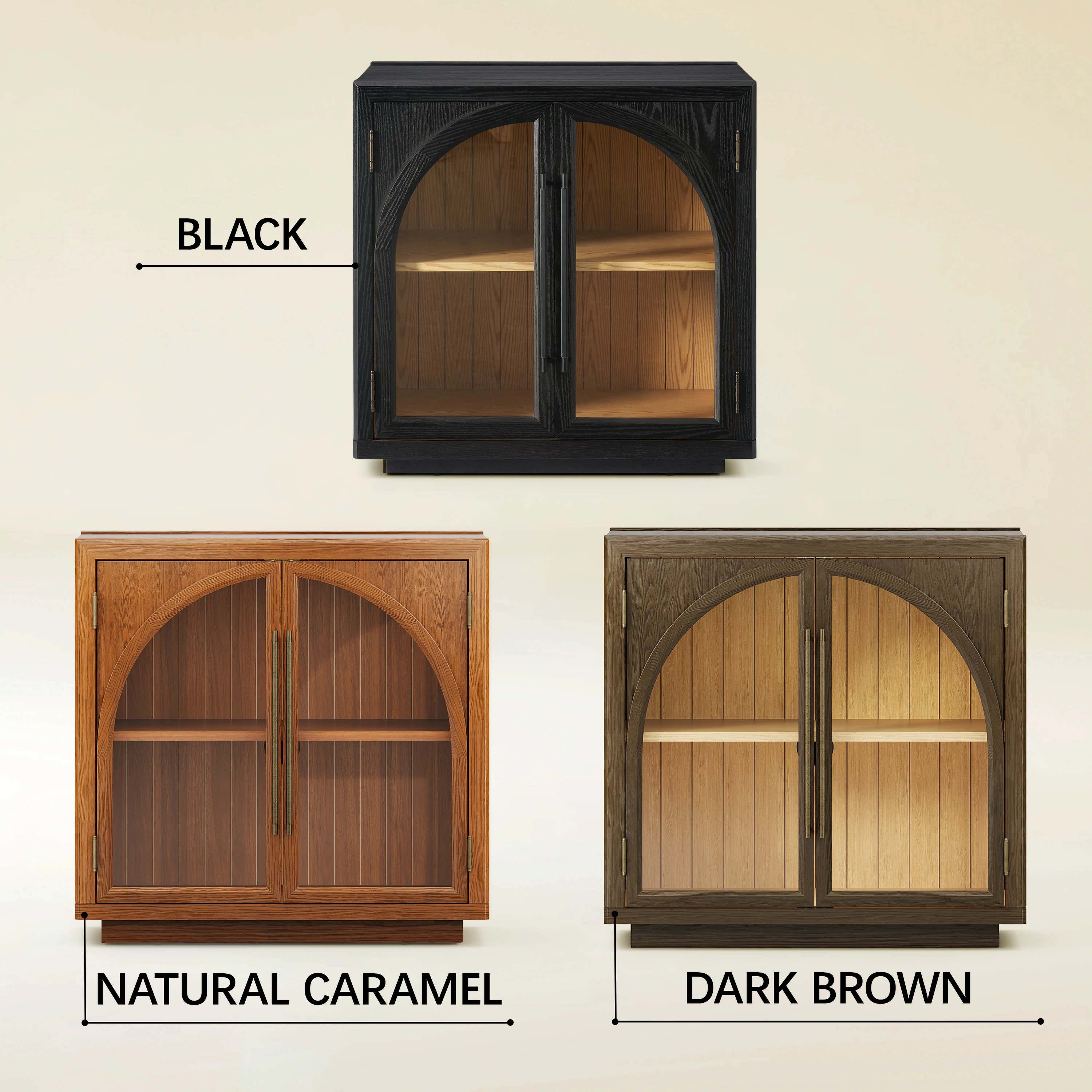 Alvar gewölbte 126″ Medienkonsole aus Eiche (4er-Set)