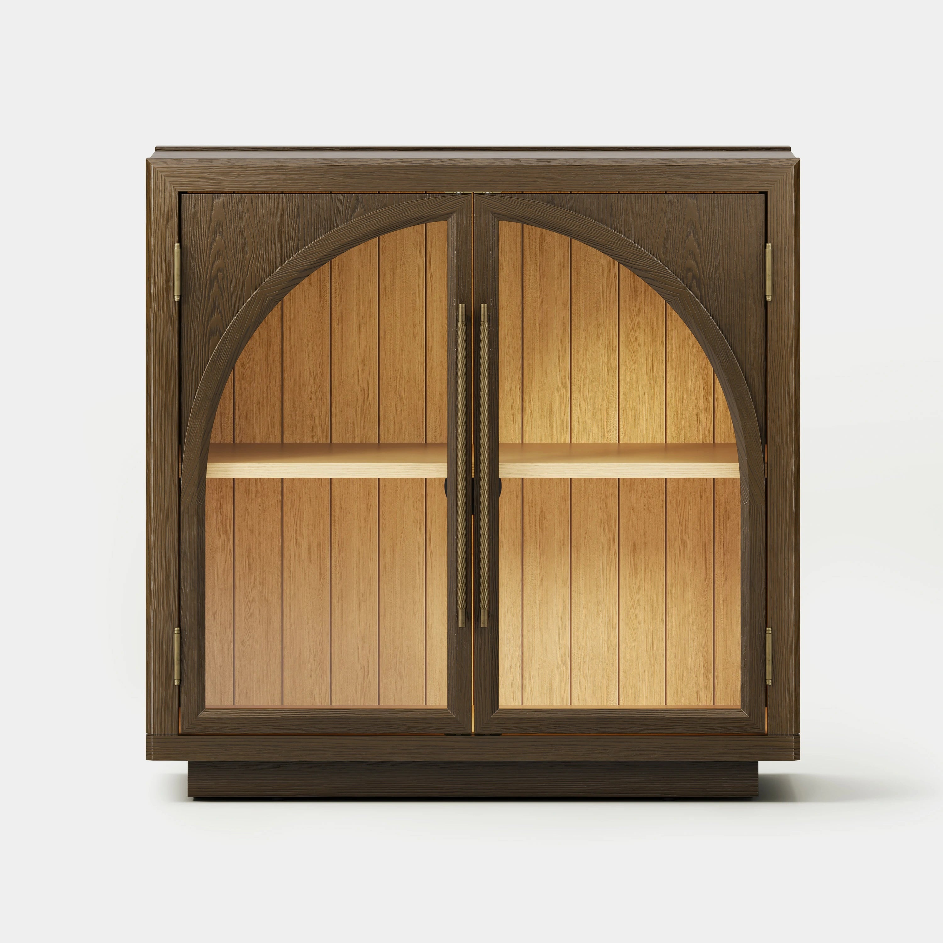 Alvar gewölbte 126″ Medienkonsole aus Eiche (4er-Set)