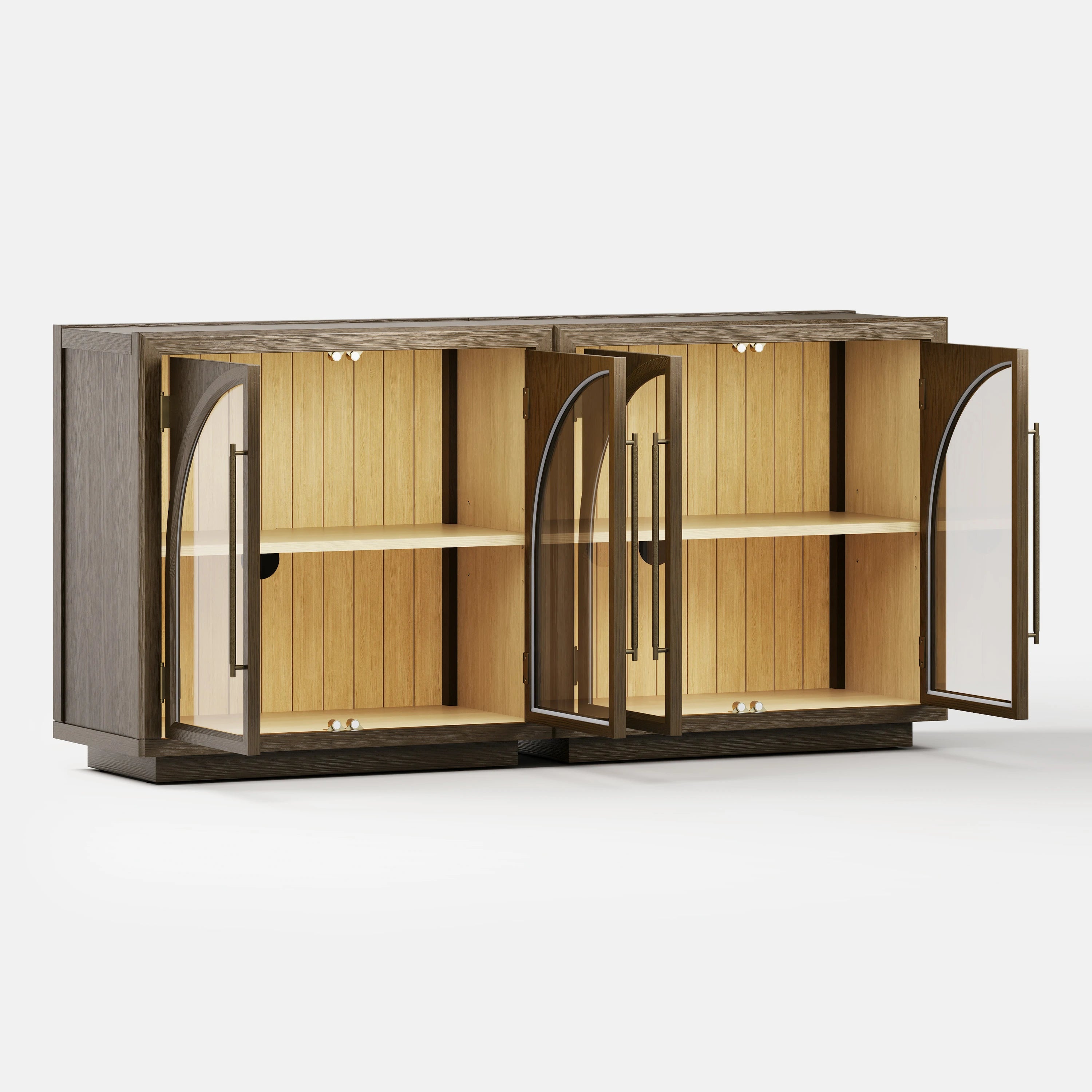 Alvar Arched 63″ Medienkonsole aus Eiche (2er-Set)