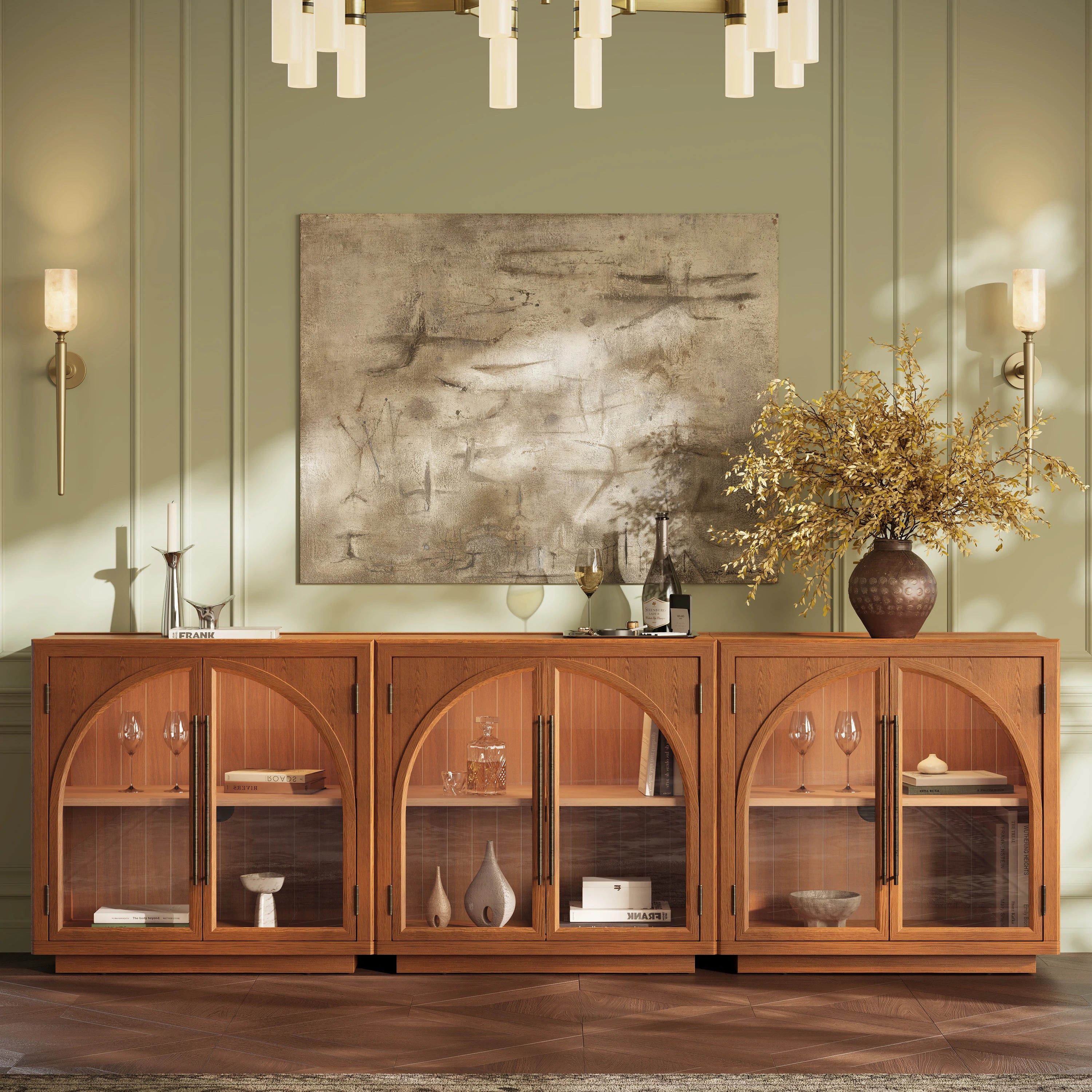 Alvar gewölbter 31,5-Zoll-Lagerschrank aus Eiche