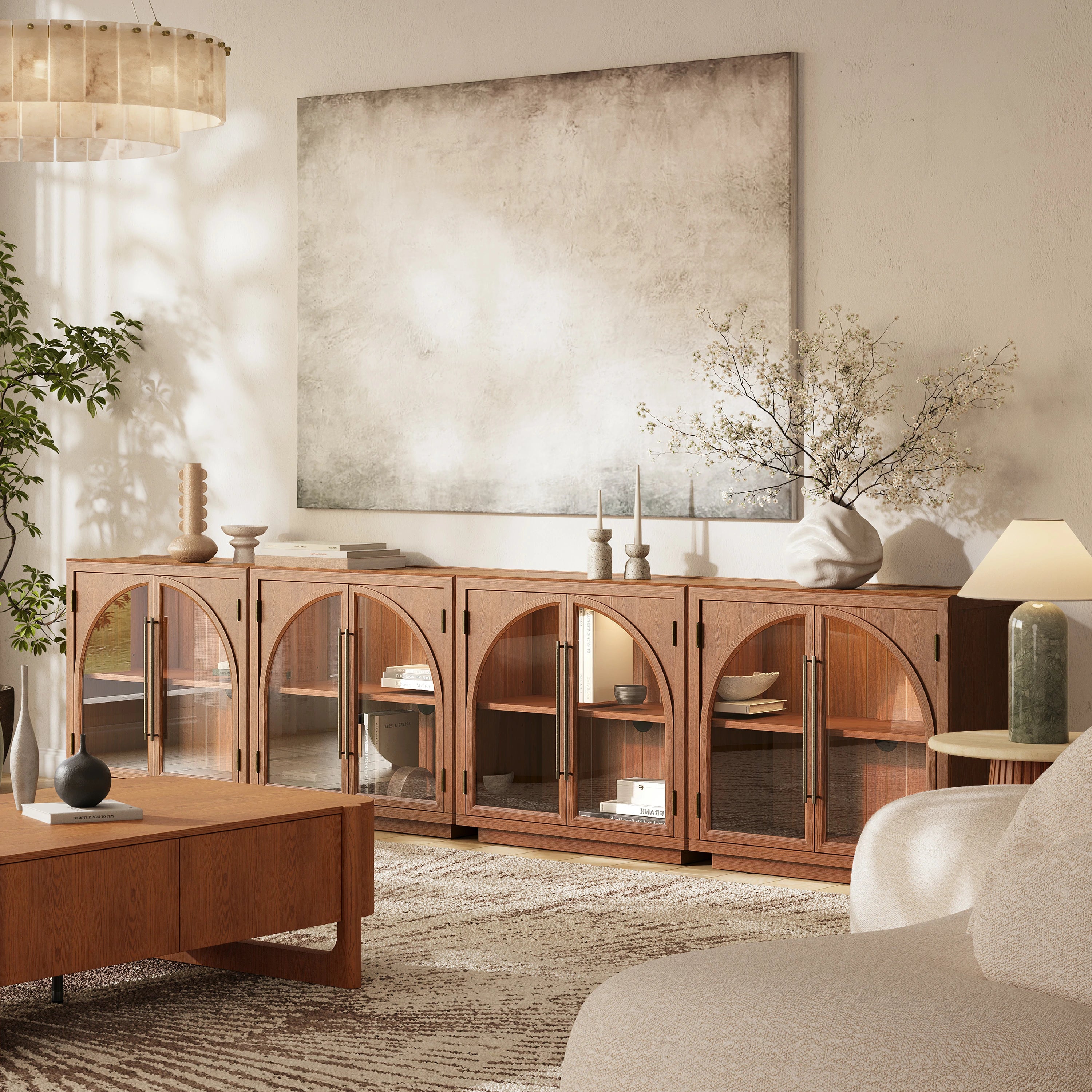 Alvar gewölbter 31,5-Zoll-Lagerschrank aus Eiche