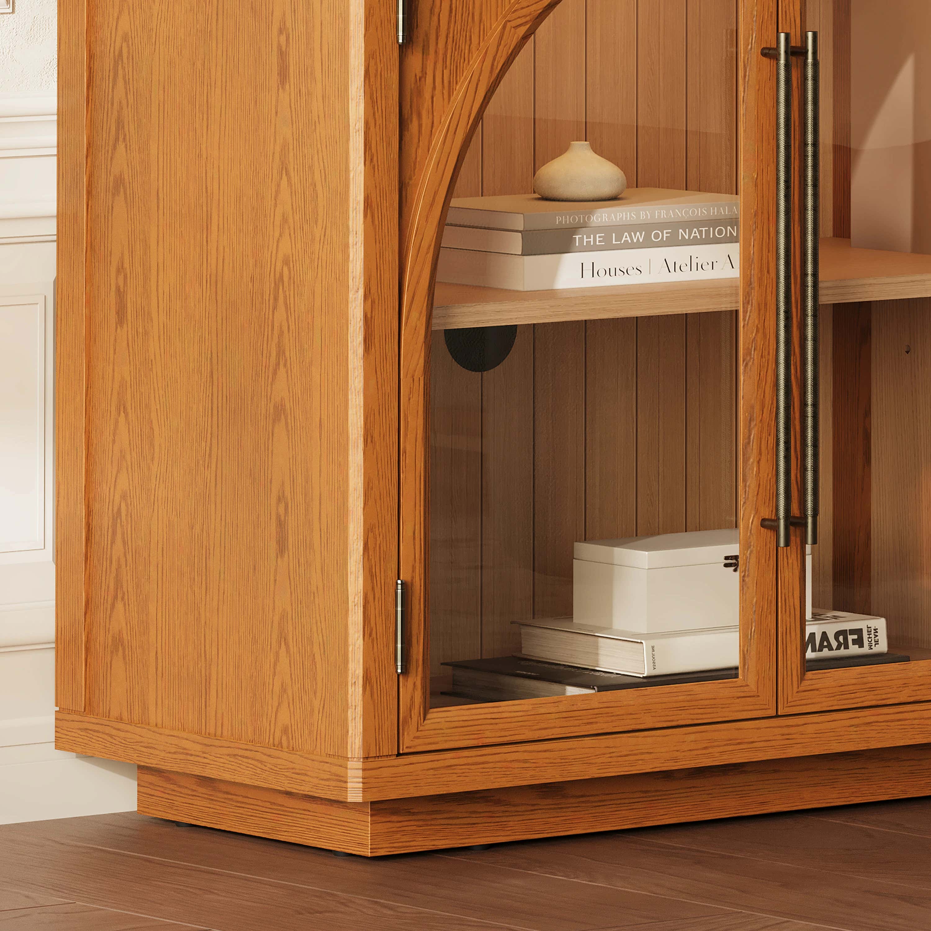 Alvar Arched 126″ Modulare Medienkonsole aus Eiche (4er-Set)