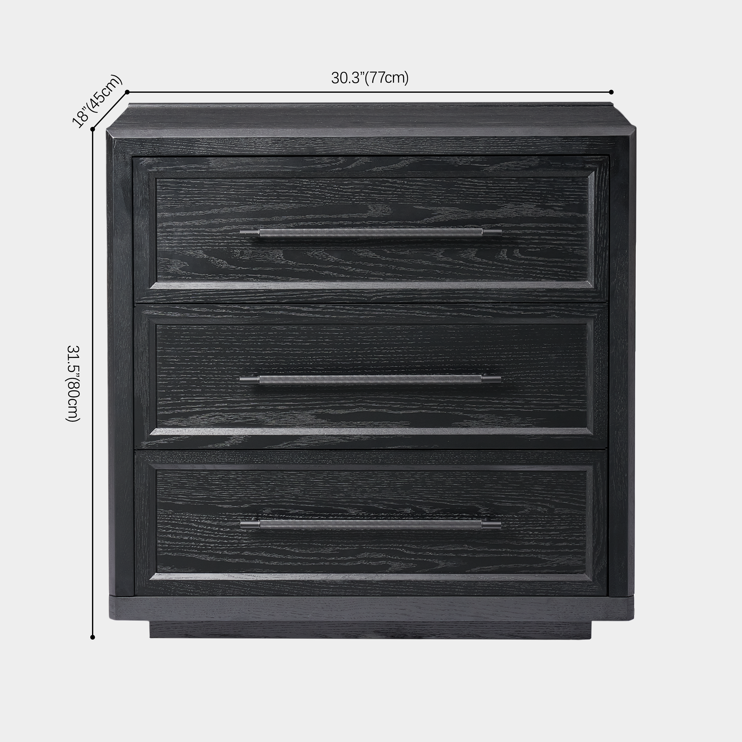 Alvar 31,5″ Eichenkommode mit 3 Schubladen