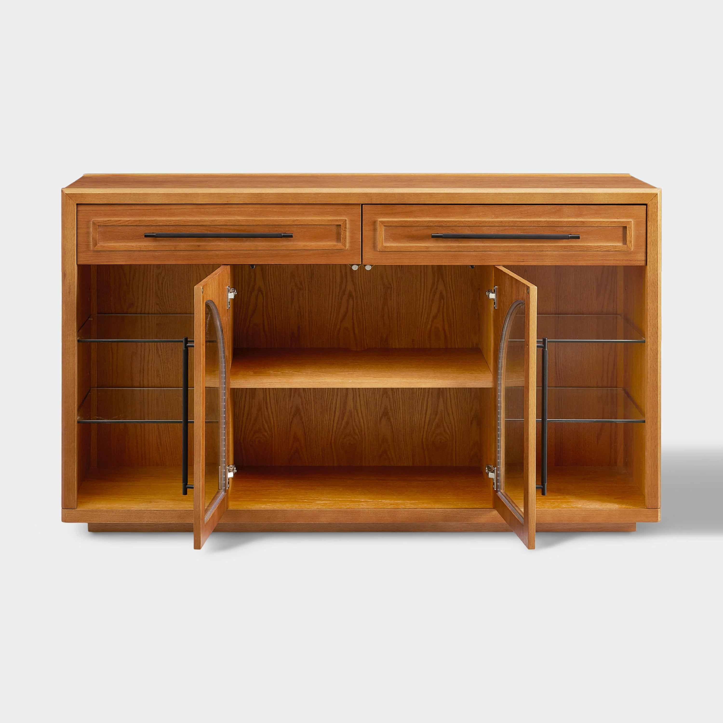 Alvar Sideboard aus gewölbtem Glas aus Eiche, 160 cm breit