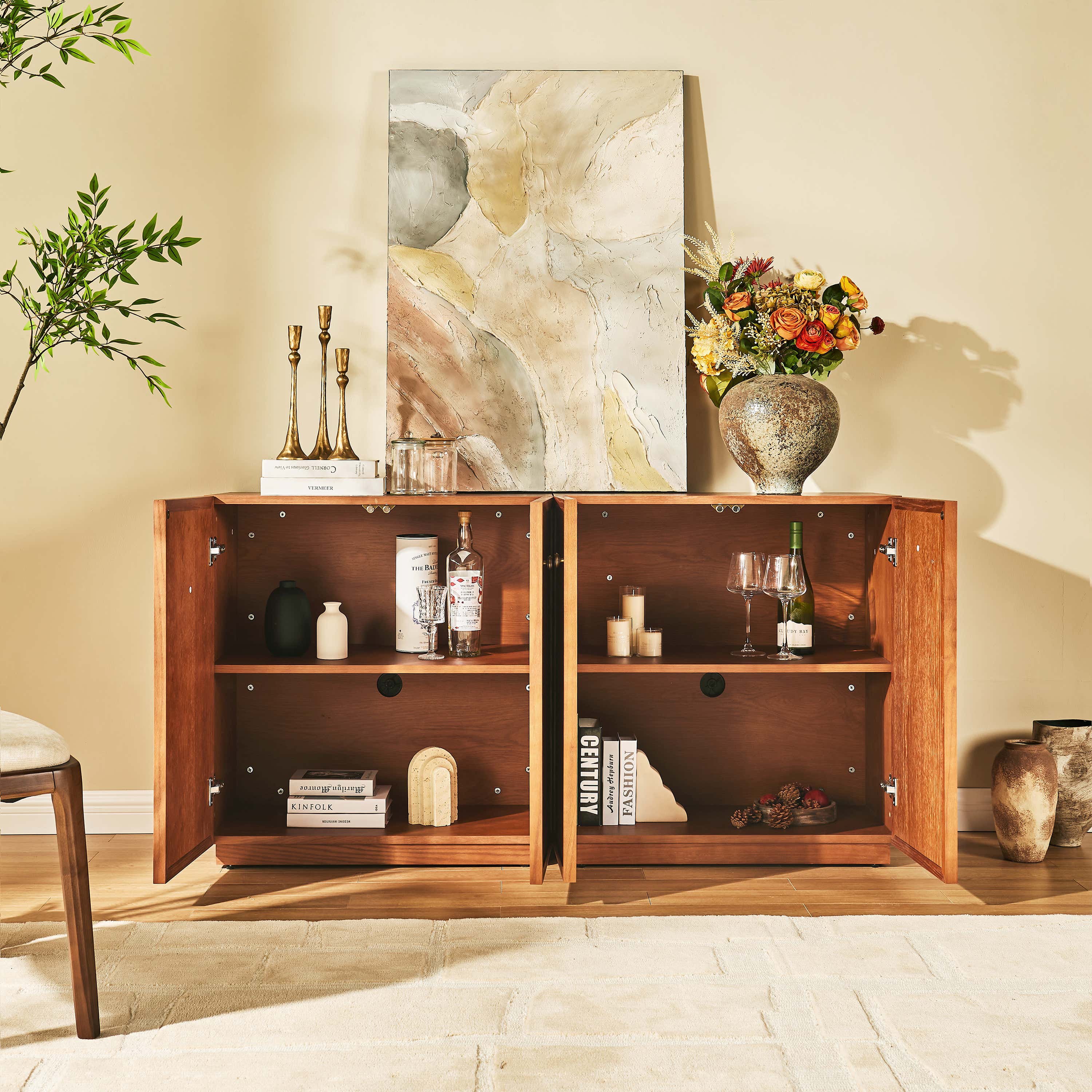 Avery Oak Cabinet 60"W (Set of 2)