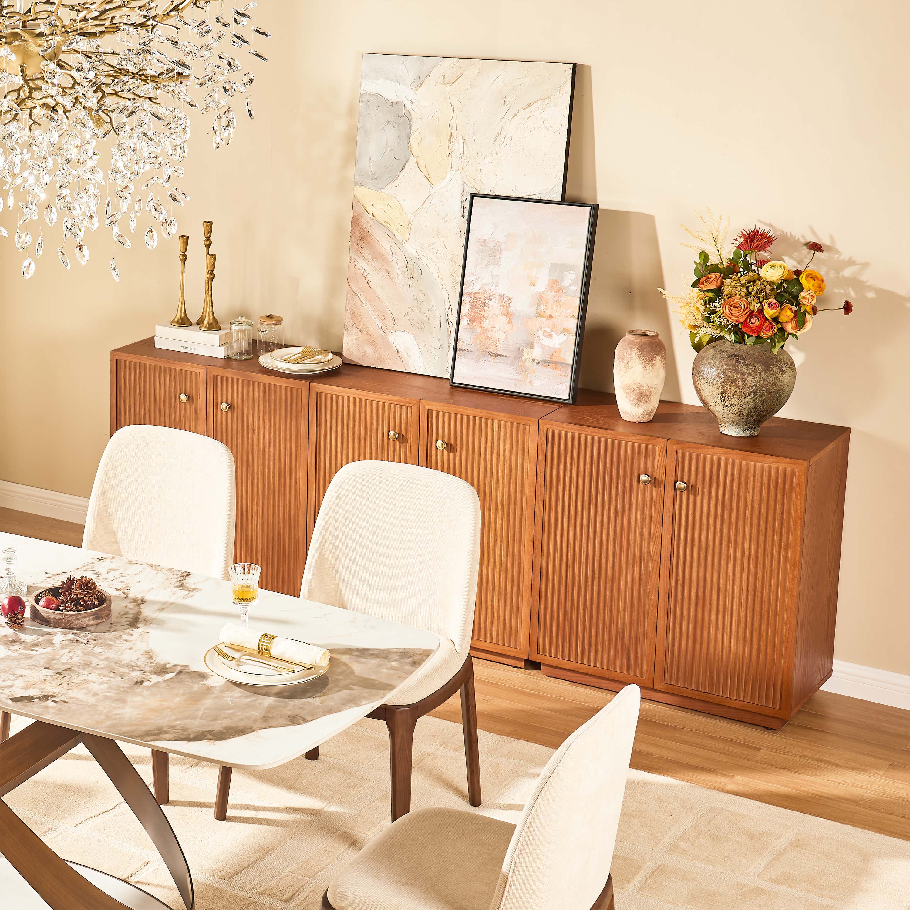 Avery Oak Sideboard 90"W(Set of 3)